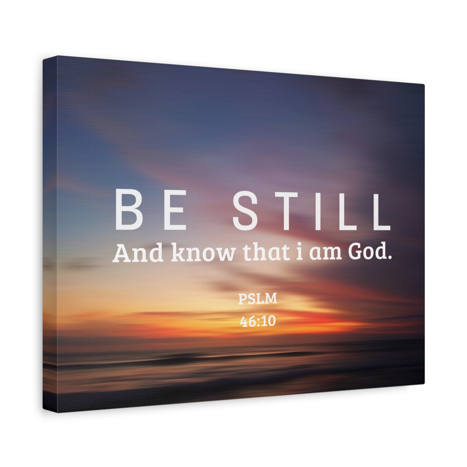 Scripture Canvas Be Still Psalm 46:10 Christian Wall Art Bible Verse Print Ready to Hang-Express Your Love Gifts
