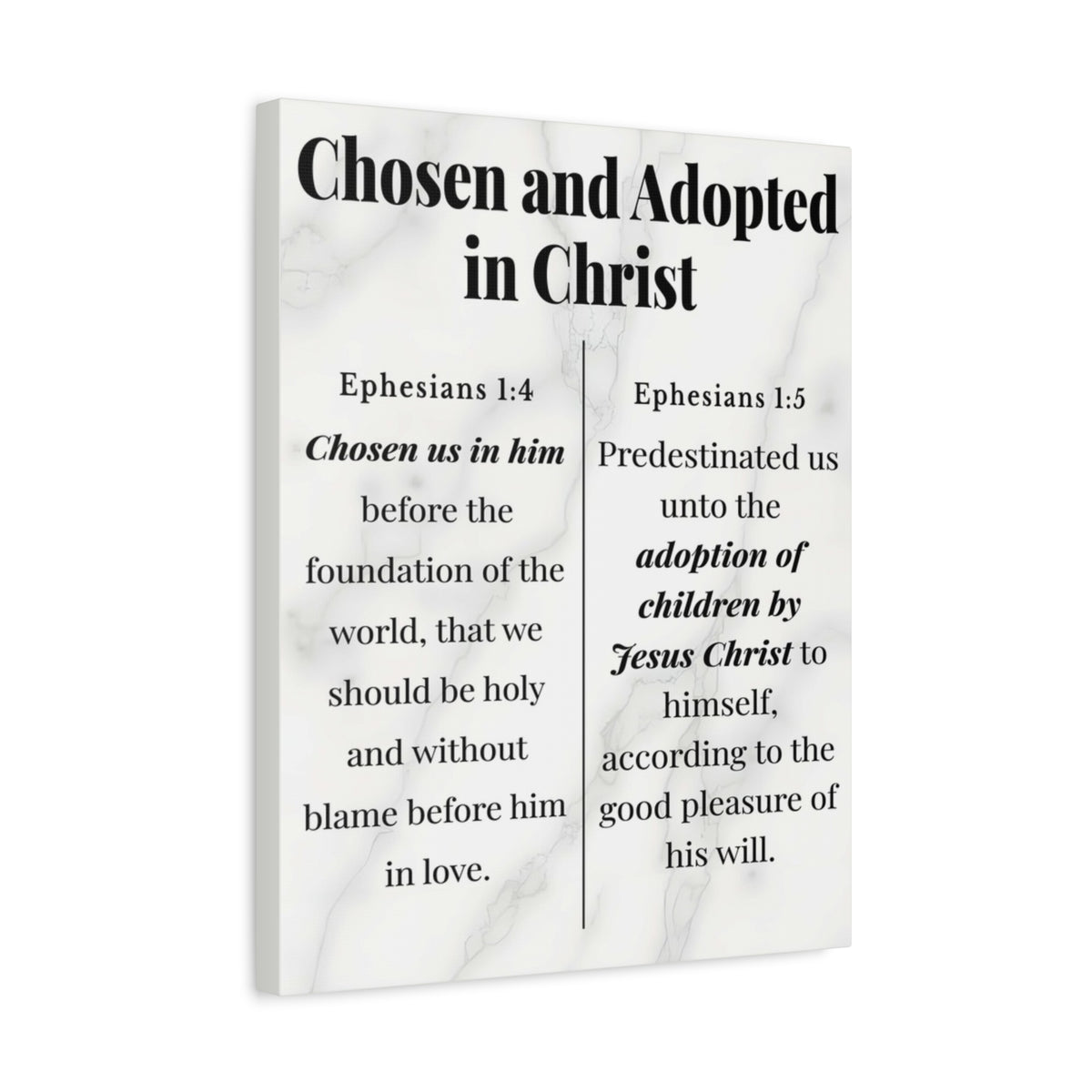 Scripture Walls Chosen and Adopted in Christ Ephesians 1:4-5 Bible Verse Canvas Christian Wall Art Ready to Hang Unframed-Express Your Love Gifts