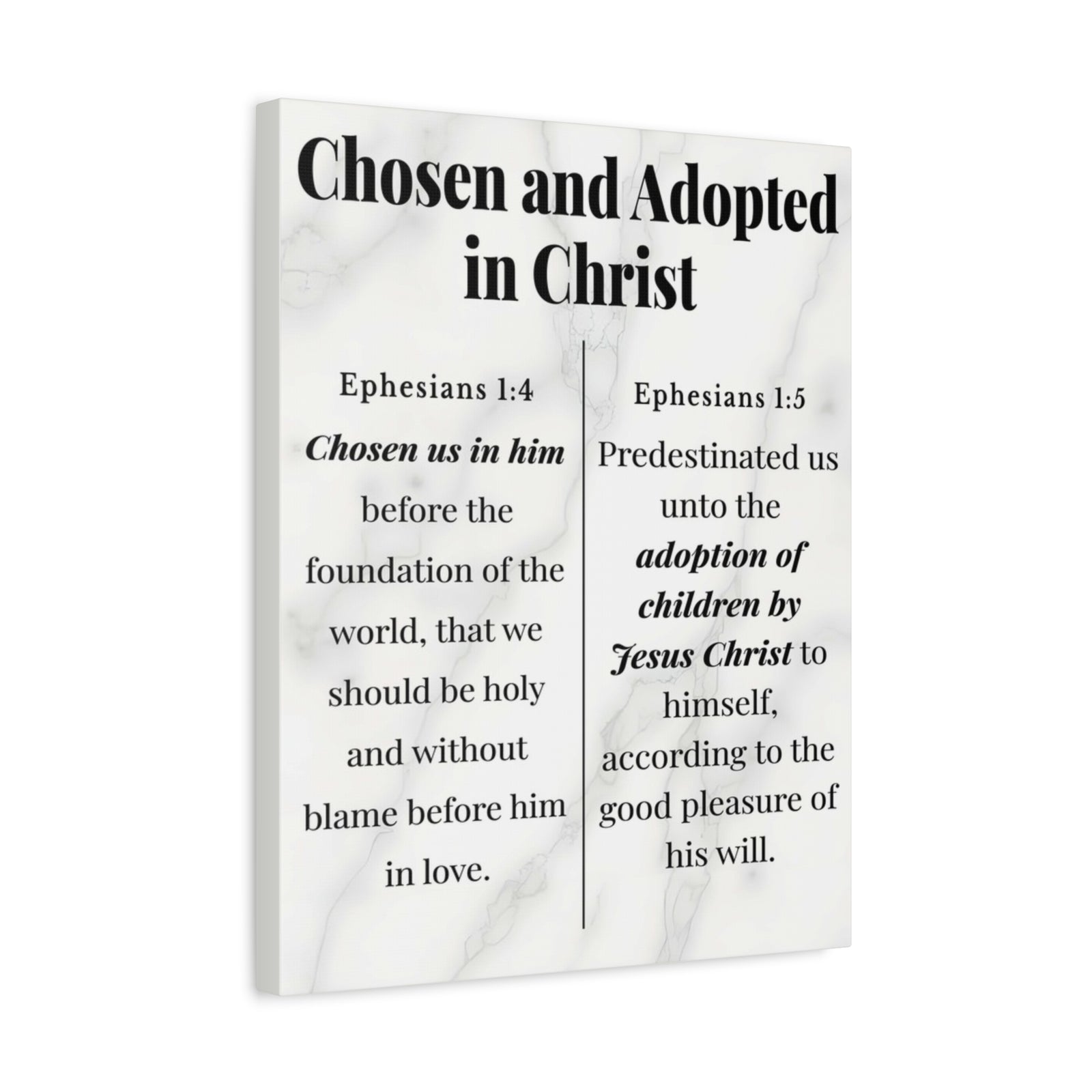 Scripture Walls Chosen and Adopted in Christ Ephesians 1:4-5 Bible Verse Canvas Christian Wall Art Ready to Hang Unframed-Express Your Love Gifts