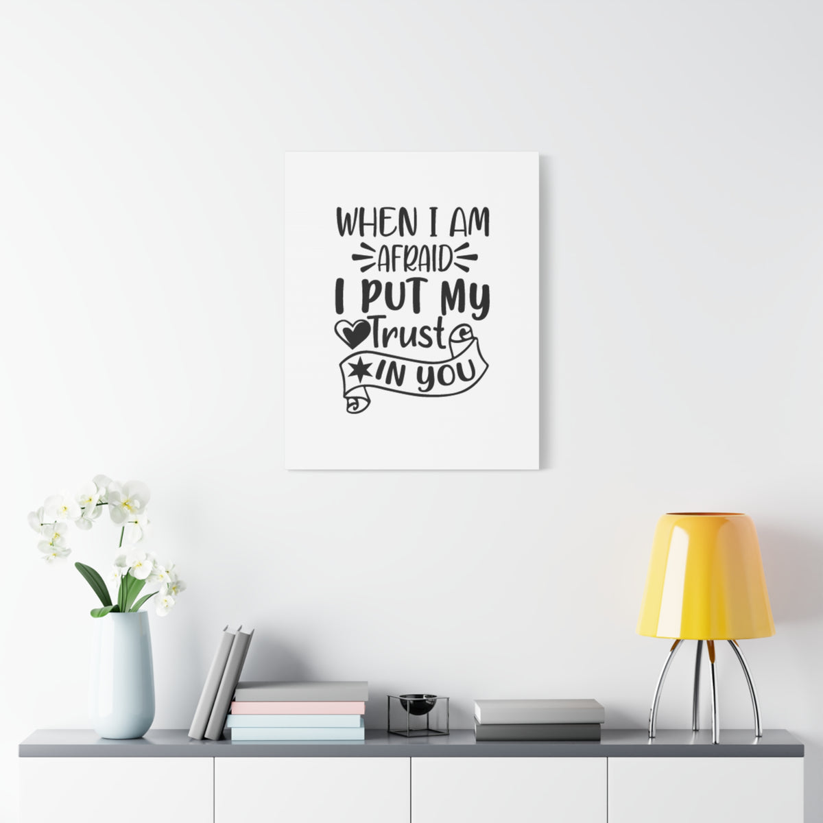 Scripture Canvas I Put My Trust In You Psalms 56:3 Christian Wall Art Bible Verse Print Ready to Hang-Express Your Love Gifts