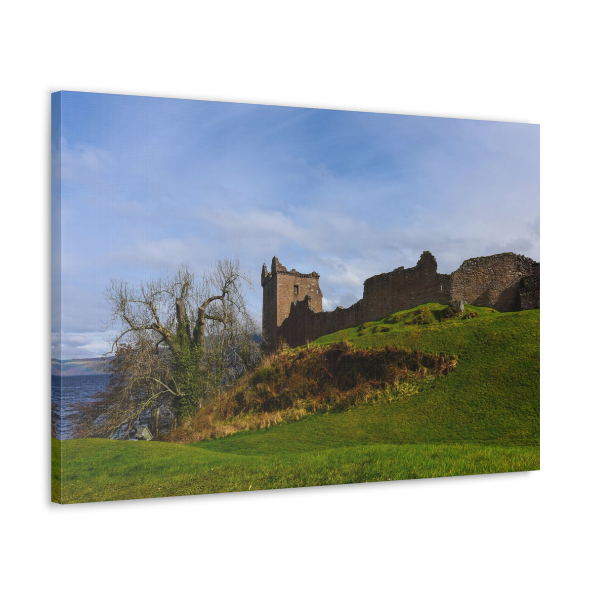 Ruins of Urquhart Scotland Nature Wilderness Photography Canvas Wall Art for Home Decor Ready-to-Hang-Express Your Love Gifts