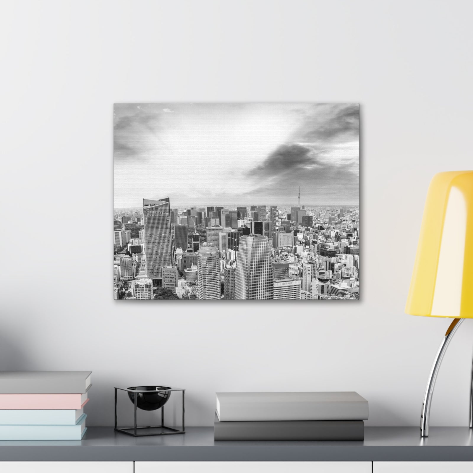 Tokyo Black And White Skyline Canvas Artwork High-Quality Breathtaking Stunning Cityscape for Home Decor Ready to Hang-Express Your Love Gifts