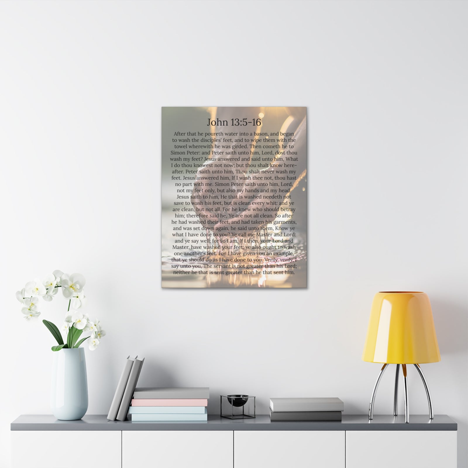 Scripture Walls Footwashing John 13:5-16 Christ Christian Wall Art Print Ready to Hang Unframed-Express Your Love Gifts