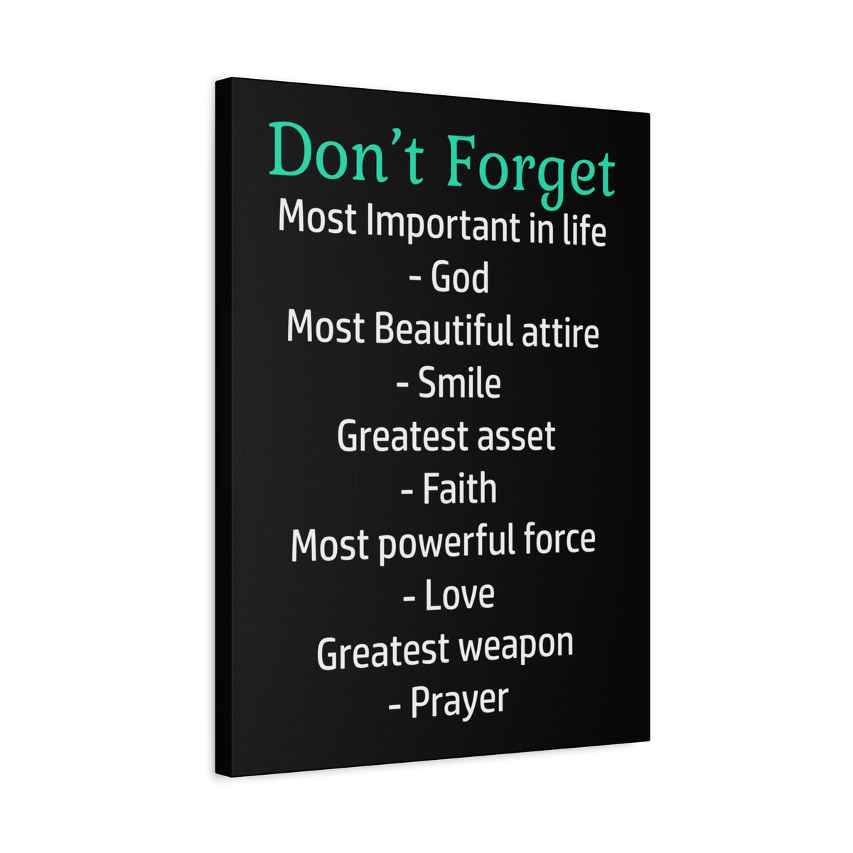Inspirational Wall Art Don't Forget In Life Motivation Wall Decor for Home Office Gym Inspiring Success Quote Print Ready to Hang-Express Your Love Gifts