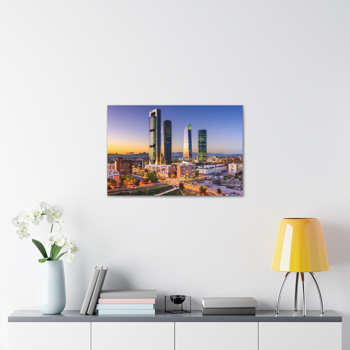 Madrid Night Skyline Canvas Artwork High-Quality Breathtaking Stunning Cityscape for Home Decor Ready to Hang-Express Your Love Gifts