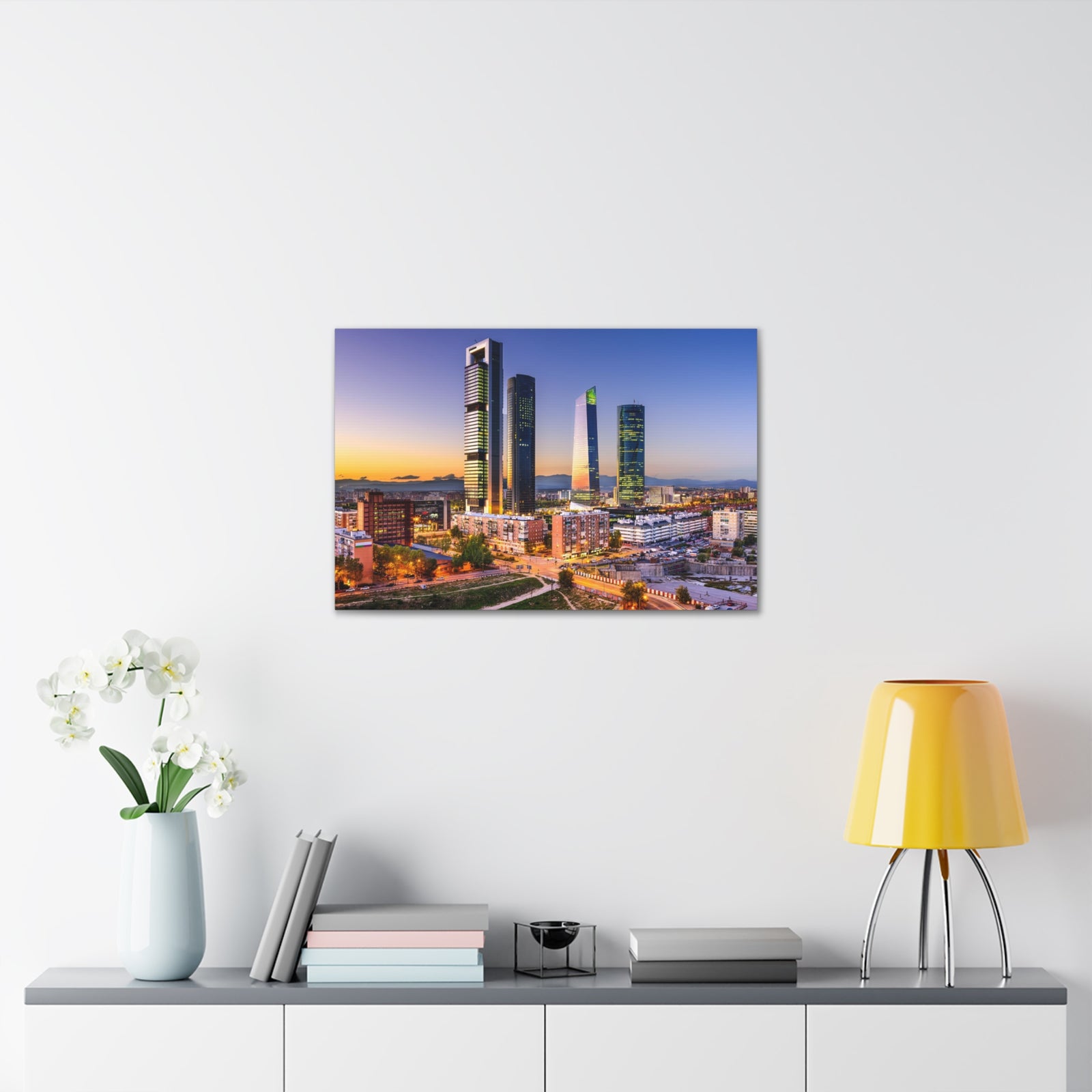 Madrid Night Skyline Canvas Artwork High-Quality Breathtaking Stunning Cityscape for Home Decor Ready to Hang-Express Your Love Gifts