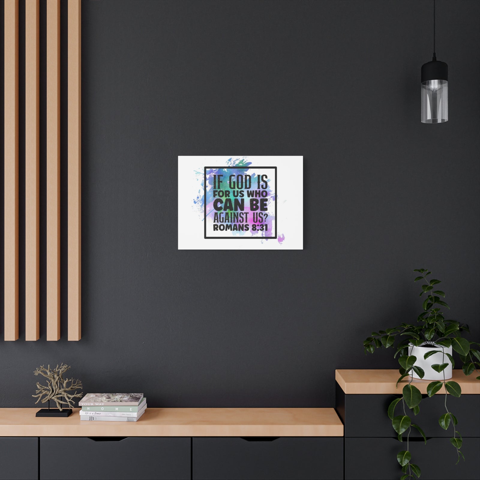 Scripture Walls Romans 8:31 Who Can Be Against Us Bible Verse Canvas Christian Wall Art Ready to Hang Unframed-Express Your Love Gifts