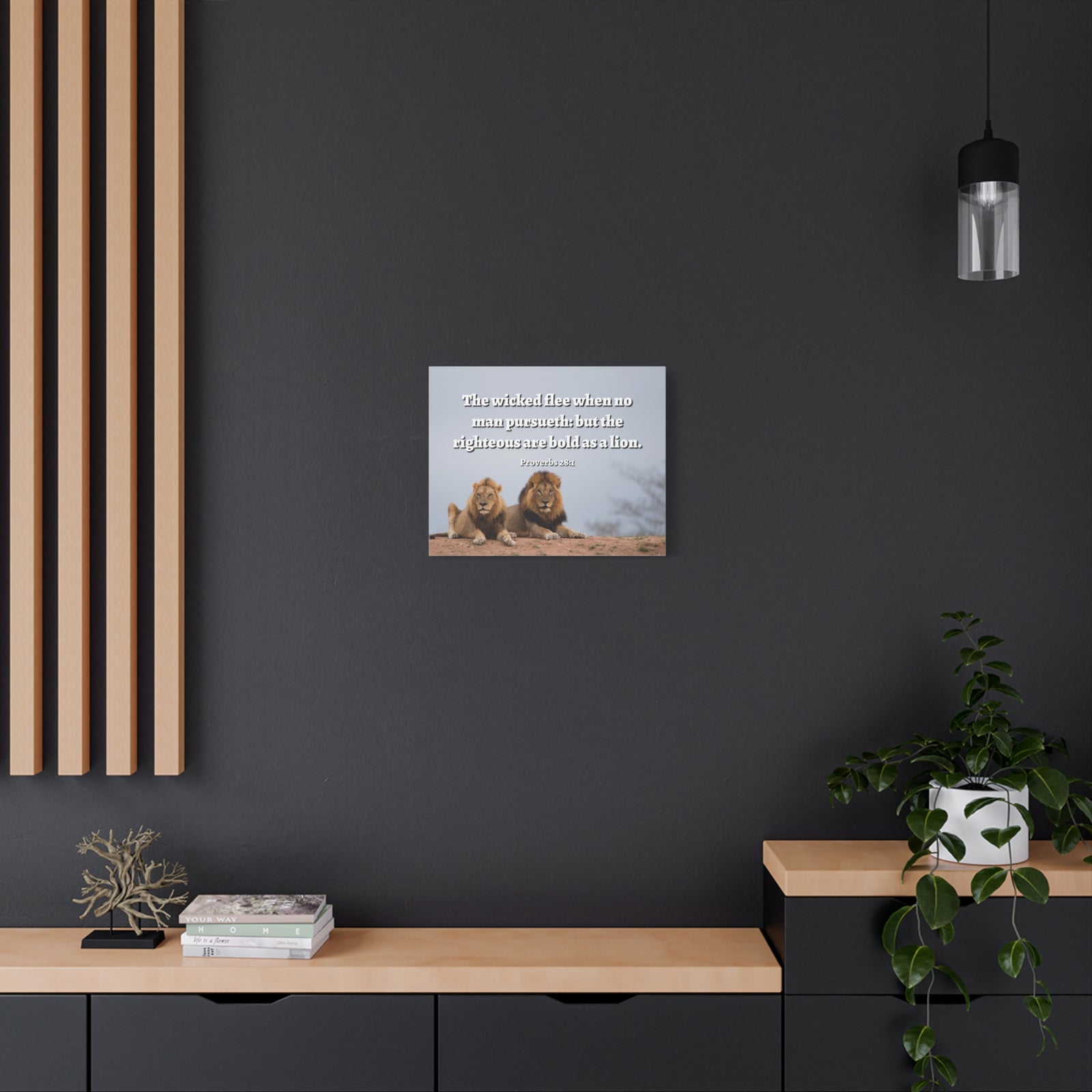 Scripture Walls The Righteous Proverbs 28:1 Bible Verse Canvas Christian Wall Art Ready to Hang-Express Your Love Gifts