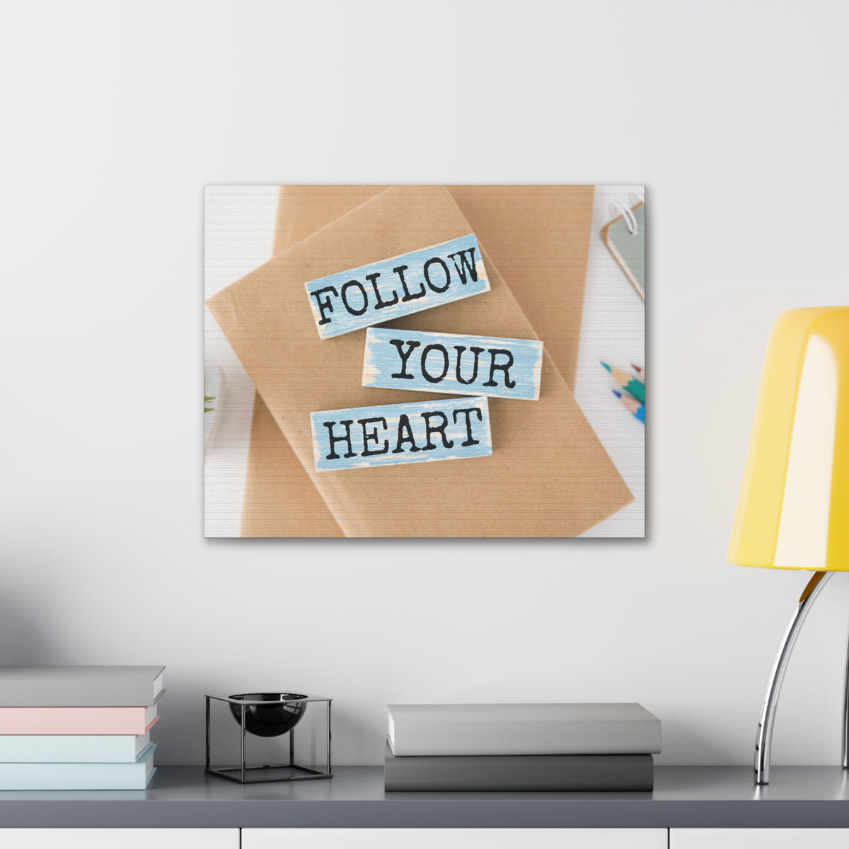 Inspirational Quote Canvas Follow Your Heart Wall Art Motivational Motto Inspiring Prints Artwork Decor Ready to Hang-Express Your Love Gifts