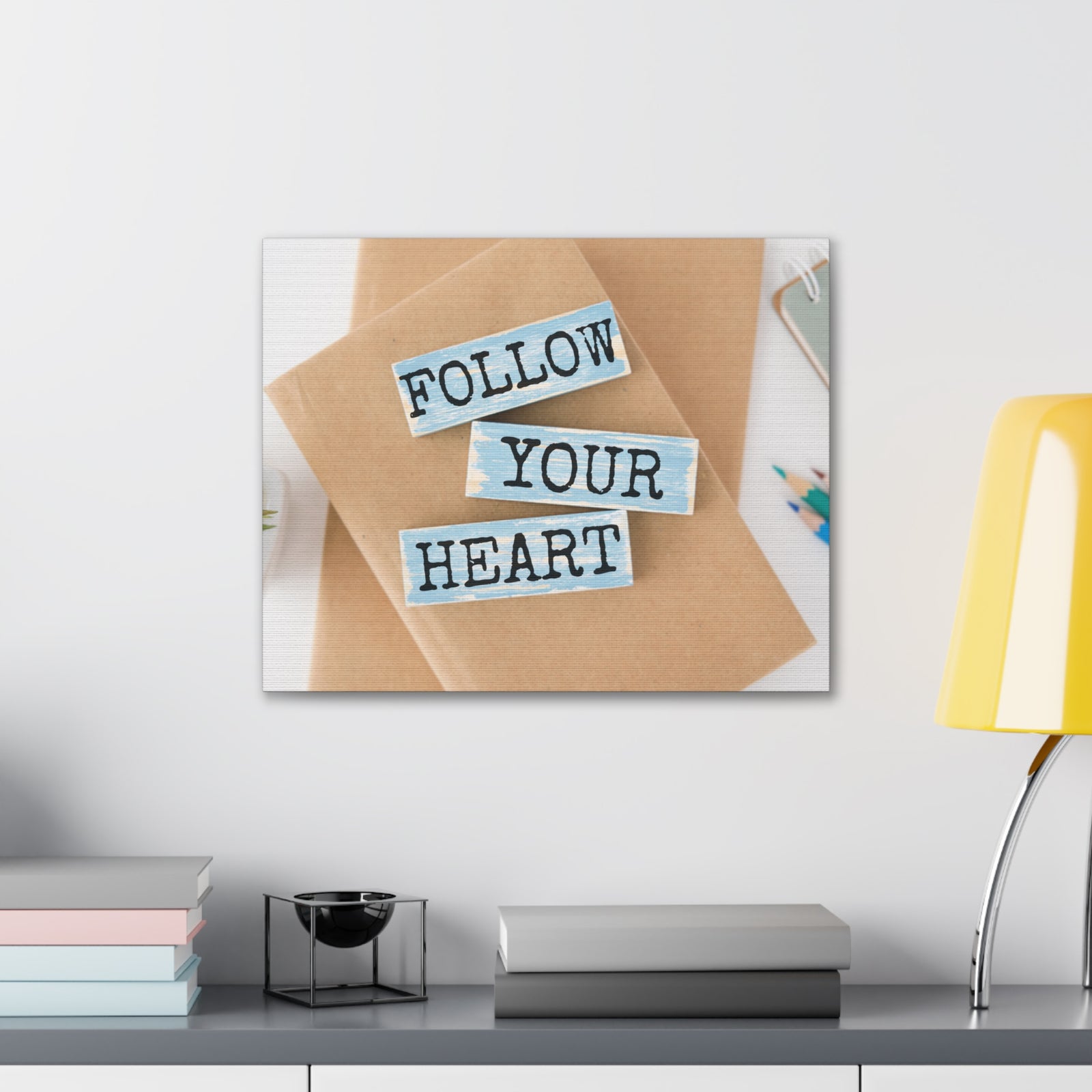 Inspirational Quote Canvas Follow Your Heart Wall Art Motivational Motto Inspiring Prints Artwork Decor Ready to Hang-Express Your Love Gifts