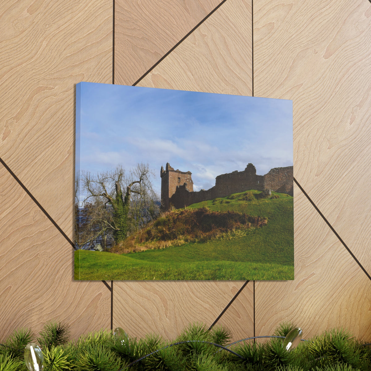 Ruins of Urquhart Scotland Nature Wilderness Photography Canvas Wall Art for Home Decor Ready-to-Hang-Express Your Love Gifts