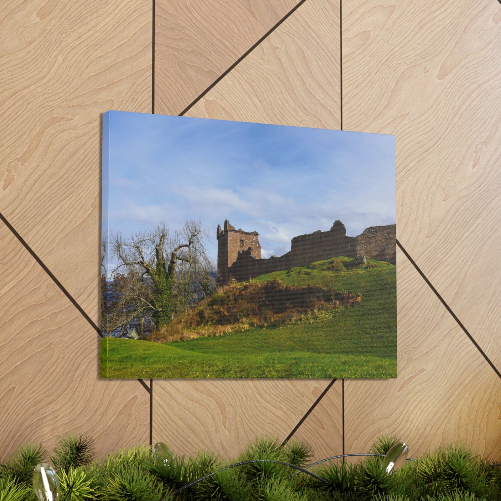 Ruins of Urquhart Scotland Nature Wilderness Photography Canvas Wall Art for Home Decor Ready-to-Hang-Express Your Love Gifts