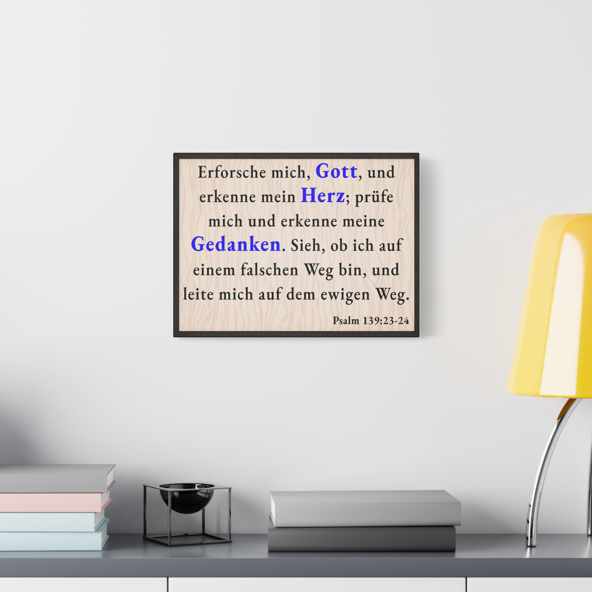 Scripture Walls Psalm 139:23-24 Search Me God German Bible Verse Canvas Christian Wall Art Ready to Hang Unframed-Express Your Love Gifts