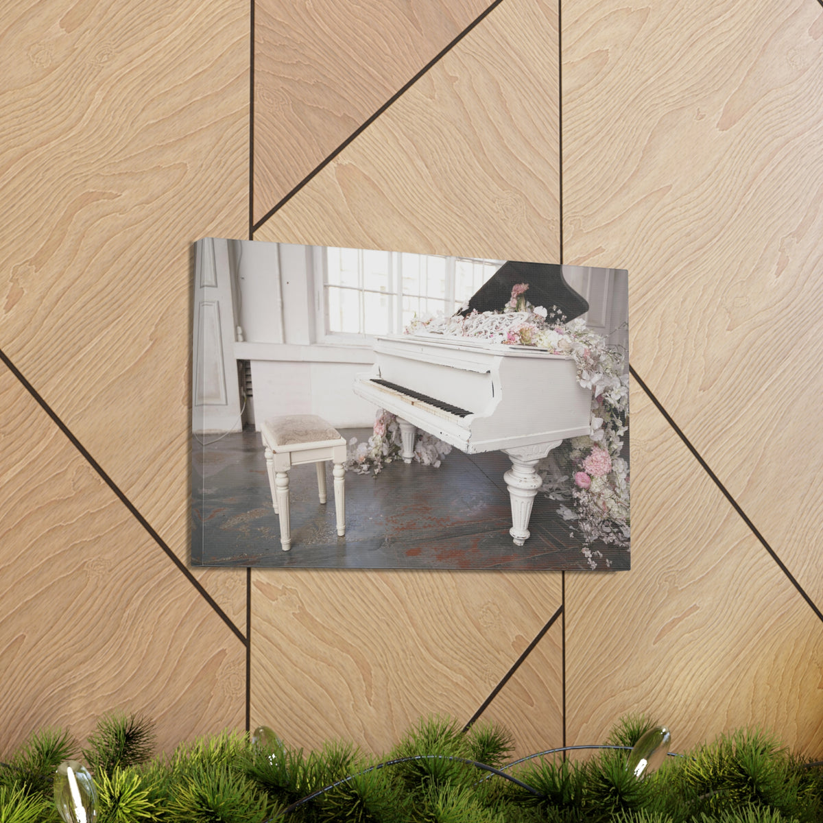 Piano with Flowers Music Lover's Delight Piano Keyboard Canvas Wall Art for Home Decor Ready-to-Hang-Express Your Love Gifts