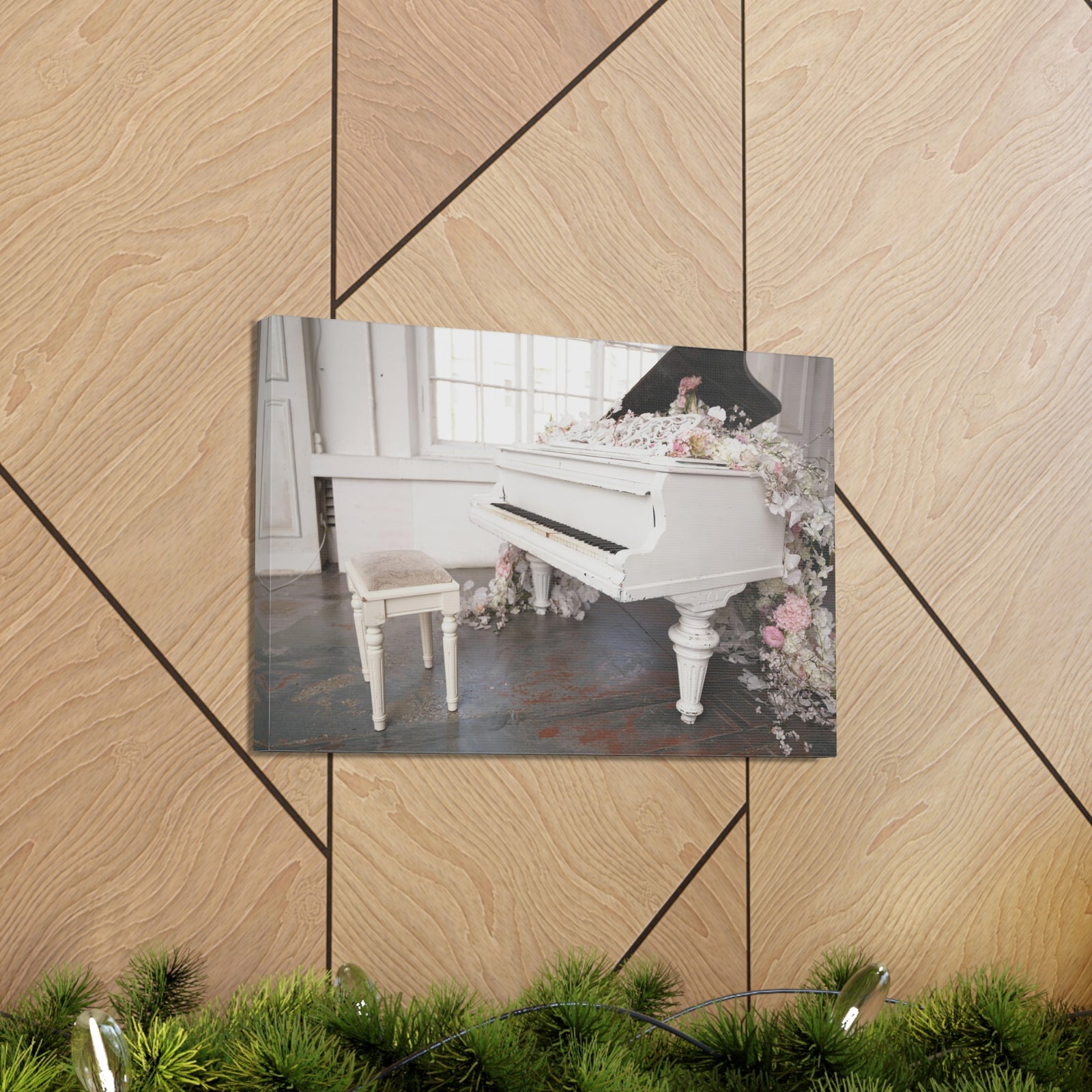 Piano with Flowers Music Lover's Delight Piano Keyboard Canvas Wall Art for Home Decor Ready-to-Hang-Express Your Love Gifts
