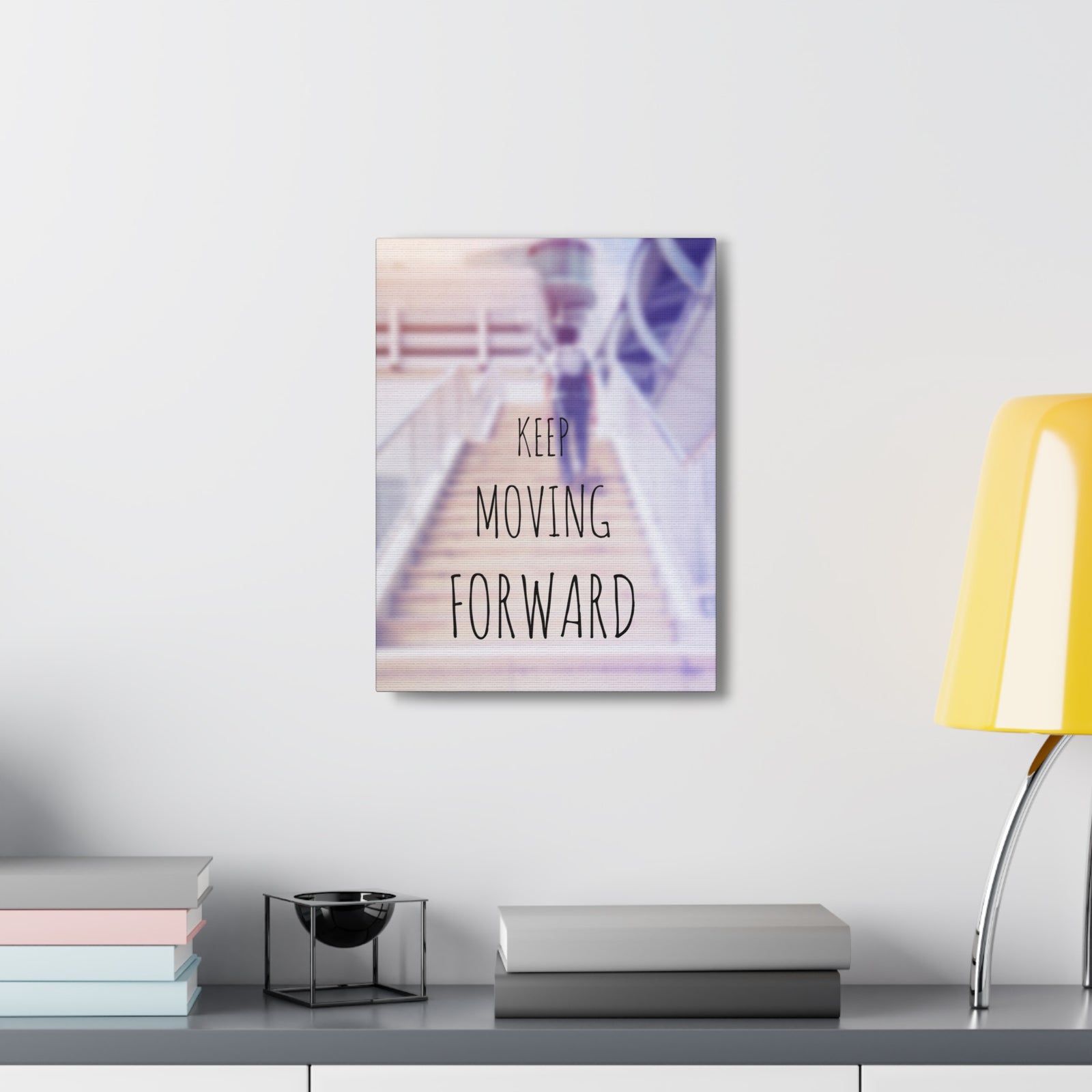 Inspirational Quote Canvas Keep Moving Forward Motivational Print Ready to Hang Artwork-Express Your Love Gifts