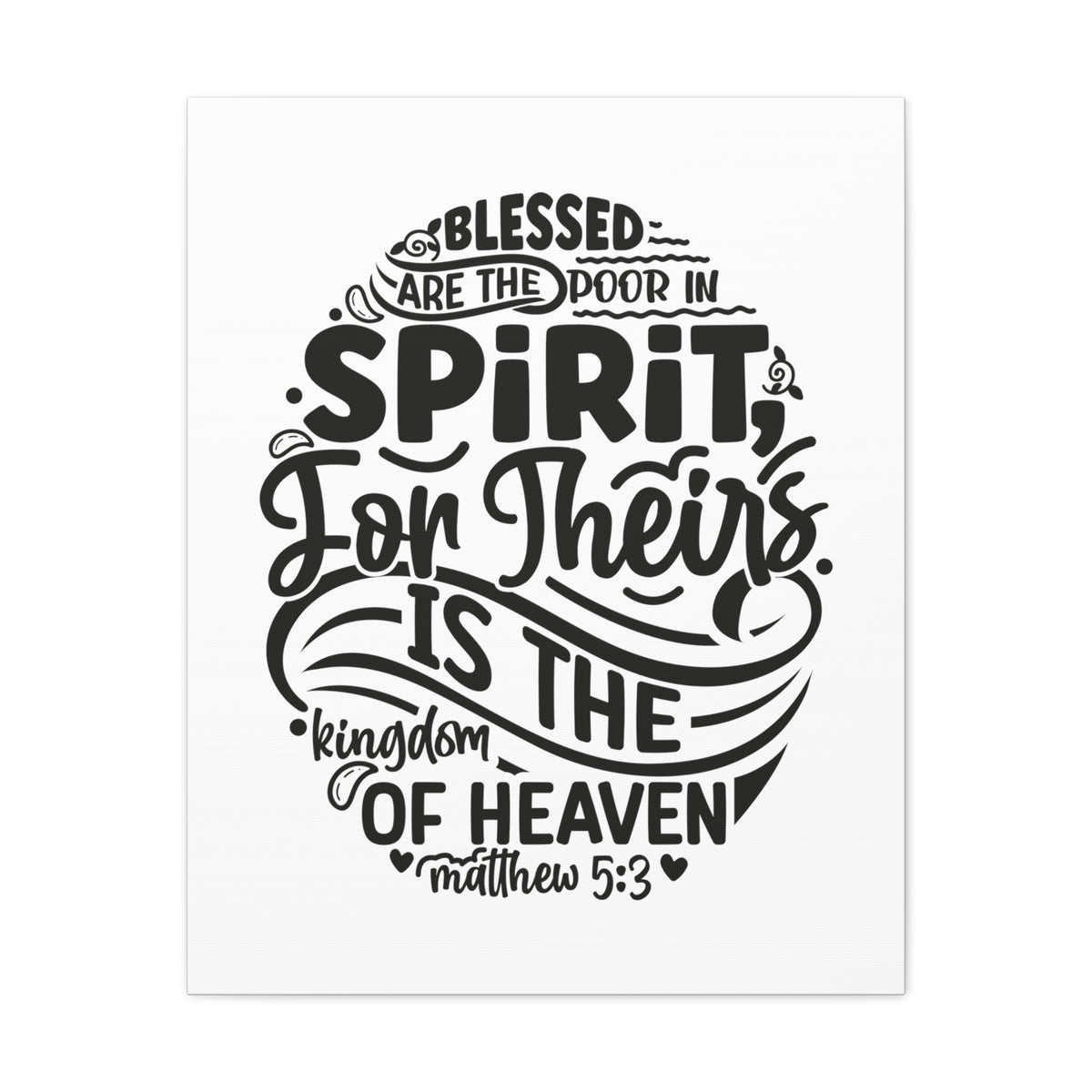 Scripture Walls Matthew 5:3 Kingdom of Heaven Bible Verse Canvas Christian Wall Art Ready to Hang Unframed-Express Your Love Gifts