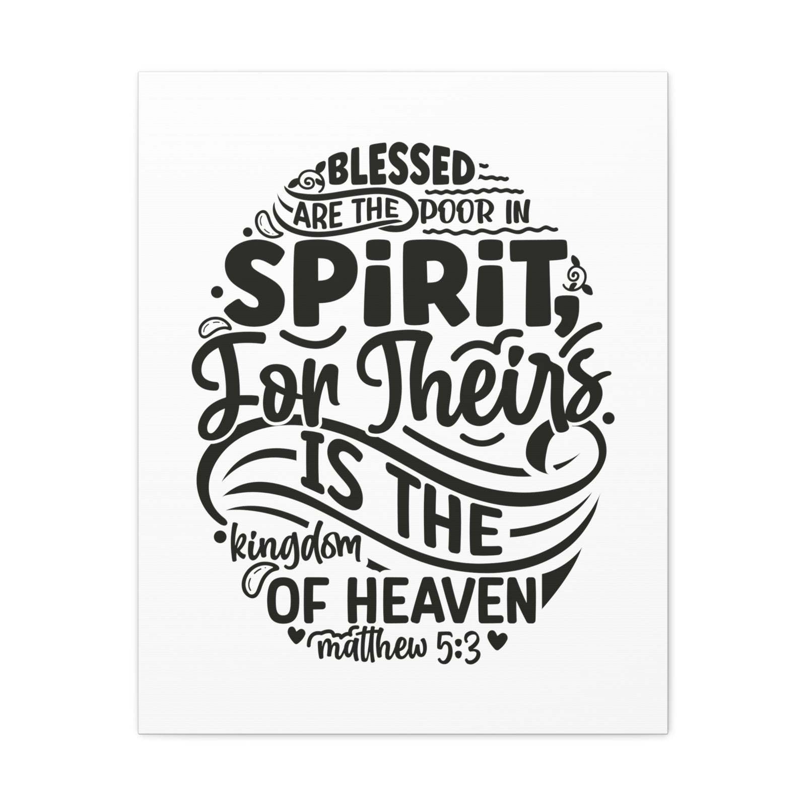 Scripture Walls Matthew 5:3 Kingdom of Heaven Bible Verse Canvas Christian Wall Art Ready to Hang Unframed-Express Your Love Gifts