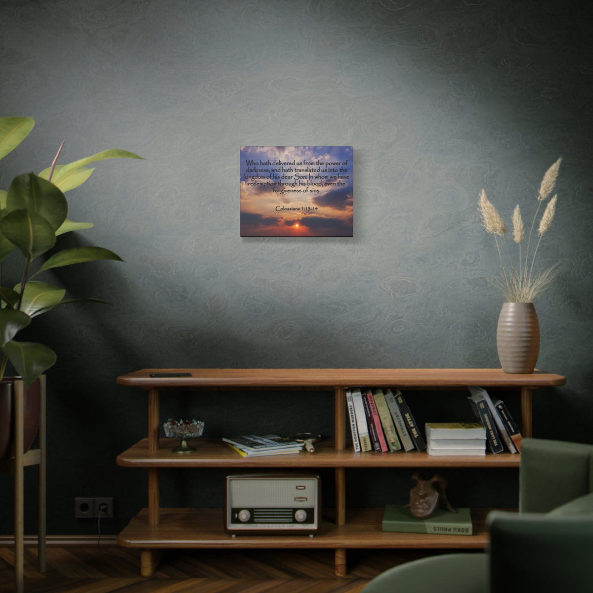 Bible Verse Canvas Into The Kingdom of His Dear Son Colossians 1:13-14 Christian Home Décor Wall Art Scripture Ready to Hang Faith Print-Express Your Love Gifts