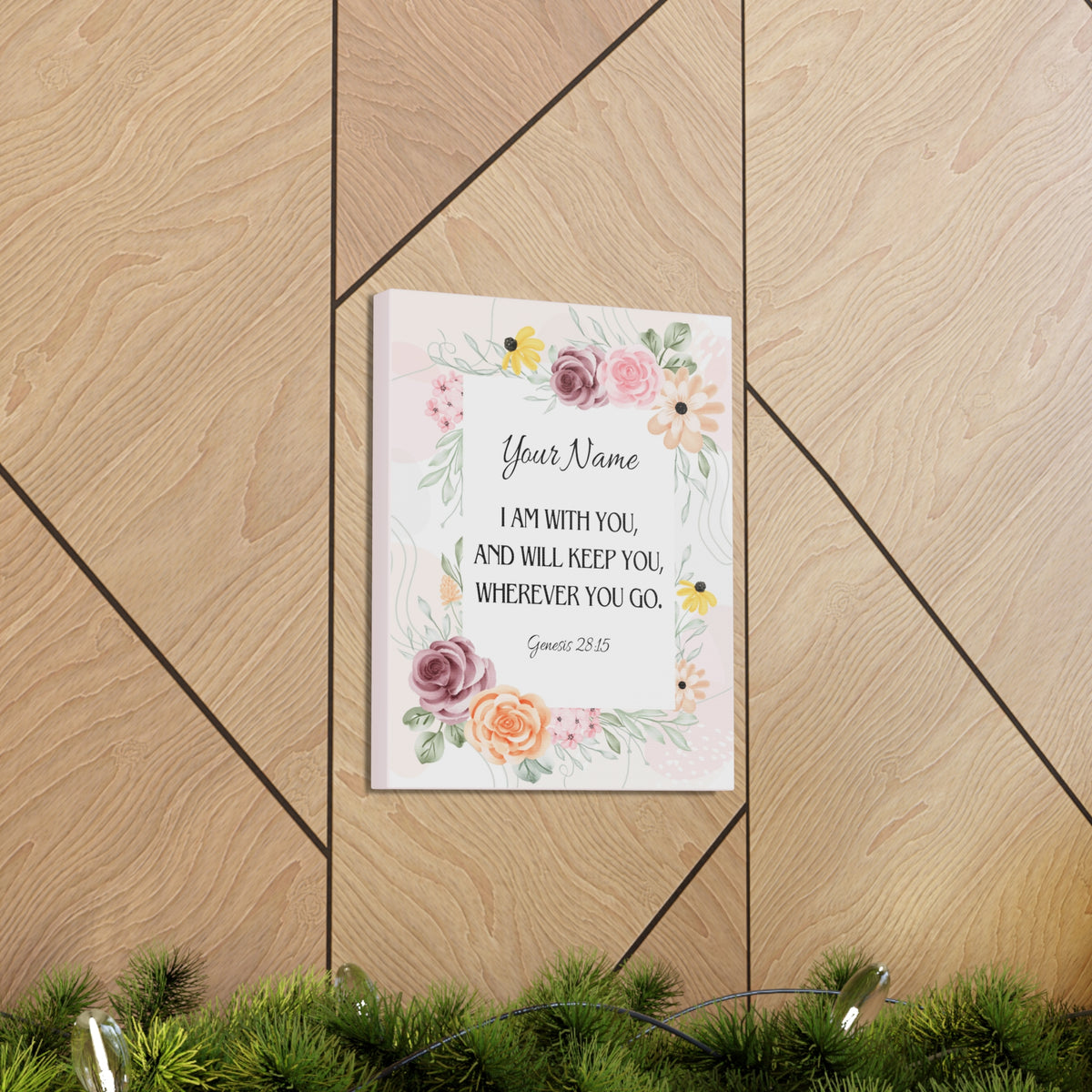 Scripture Walls Personalized Genesis 28:15 I Am With You Bible Chapter Canvas Christian Wall Art Ready to Hang-Express Your Love Gifts