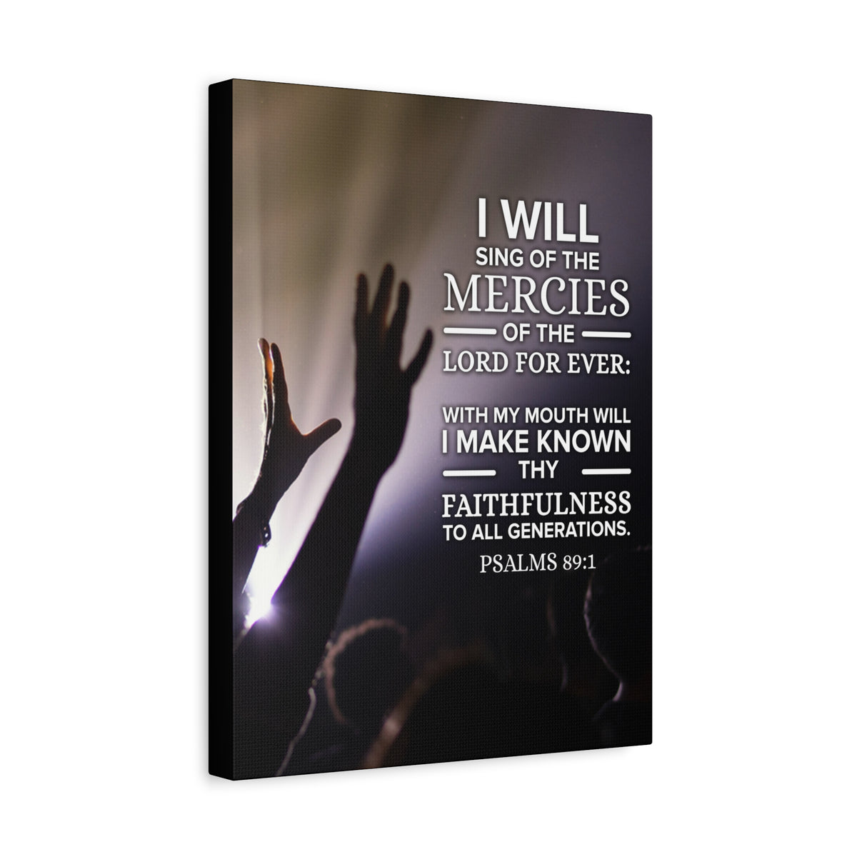 Scripture Canvas Mercies Psalm 89:1 Christian Wall Art Bible Verse Print Ready to Hang-Express Your Love Gifts