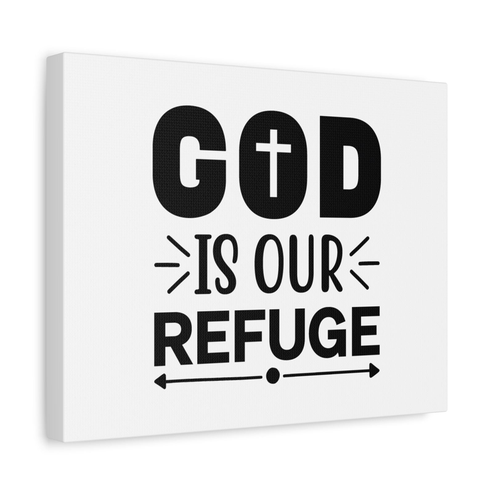 Scripture Canvas God Is Our Refuge Psalm 46:1 Christian Wall Art Bible Verse Print Ready to Hang-Express Your Love Gifts