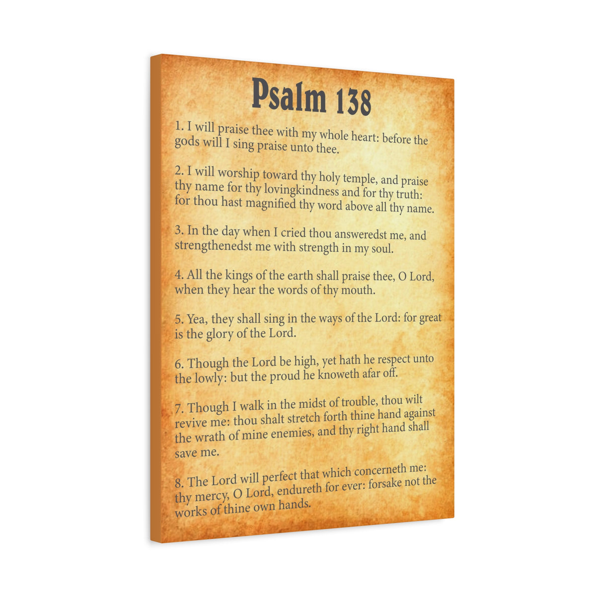 Scripture Walls Psalm 138 Gold Bible Chapter Canvas Christian Wall Art Ready to Hang-Express Your Love Gifts