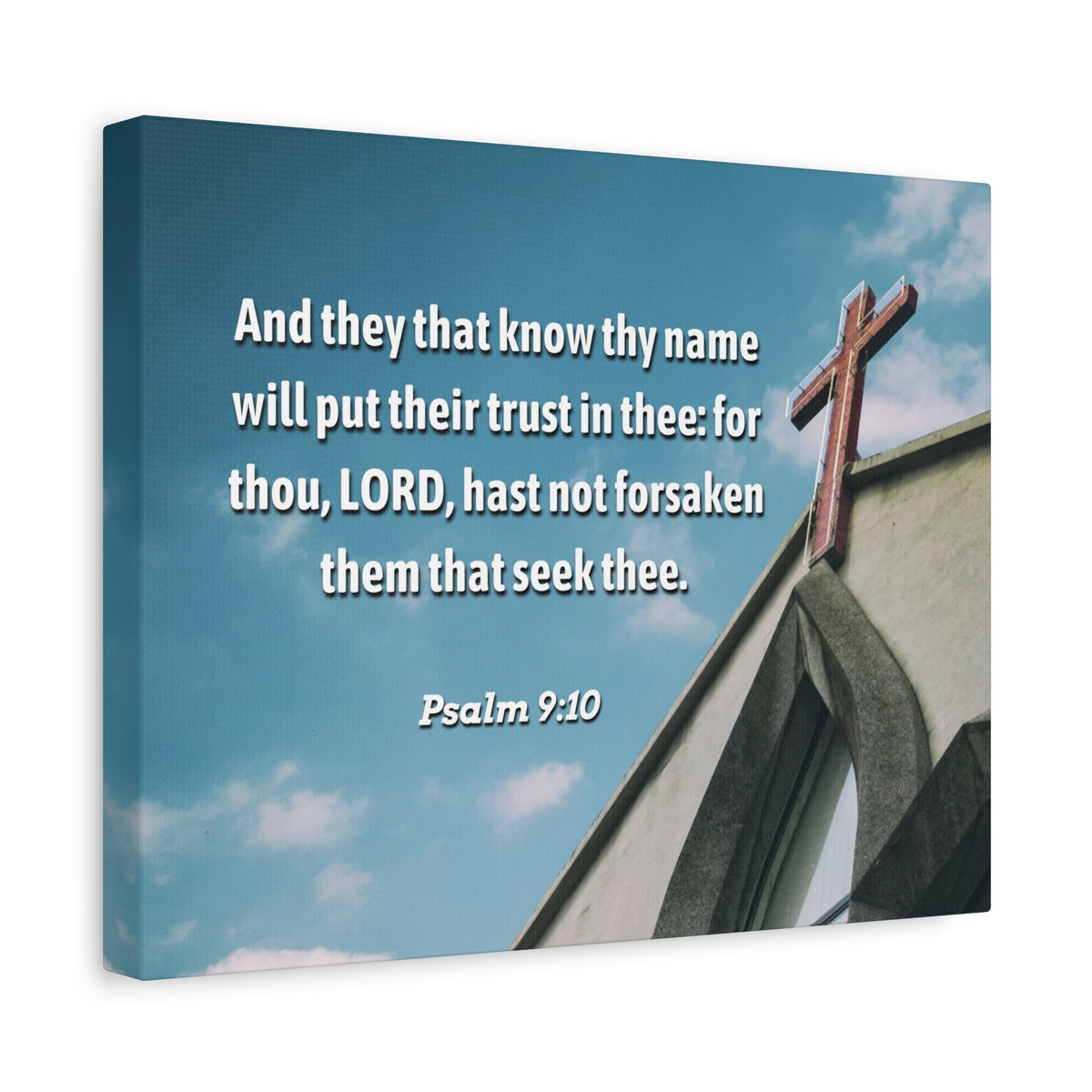 Scripture Canvas Trust In Thee Psalms 9:10 Christian Wall Art Bible Verse Print Ready to Hang-Express Your Love Gifts