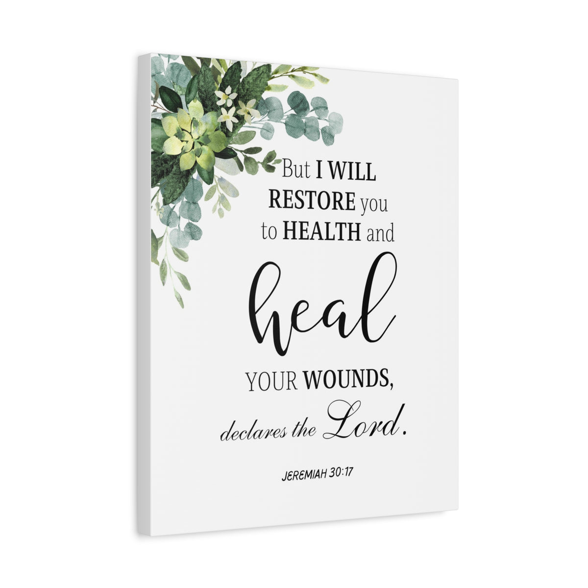 Scripture Walls Jeremiah 30:17 I Will Restore You Bible Verse Canvas Christian Wall Art Ready to Hang Unframed-Express Your Love Gifts