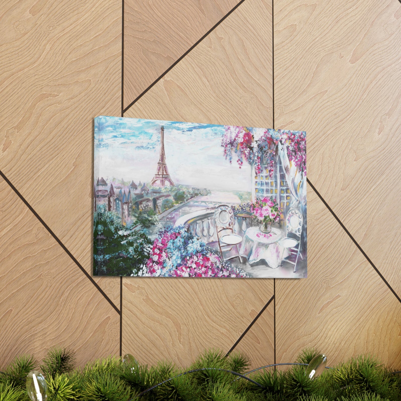 Paris Pink Eiffel Tower France Canvas Artwork High-Quality Breathtaking French City for Home Decor Ready to Hang-Express Your Love Gifts
