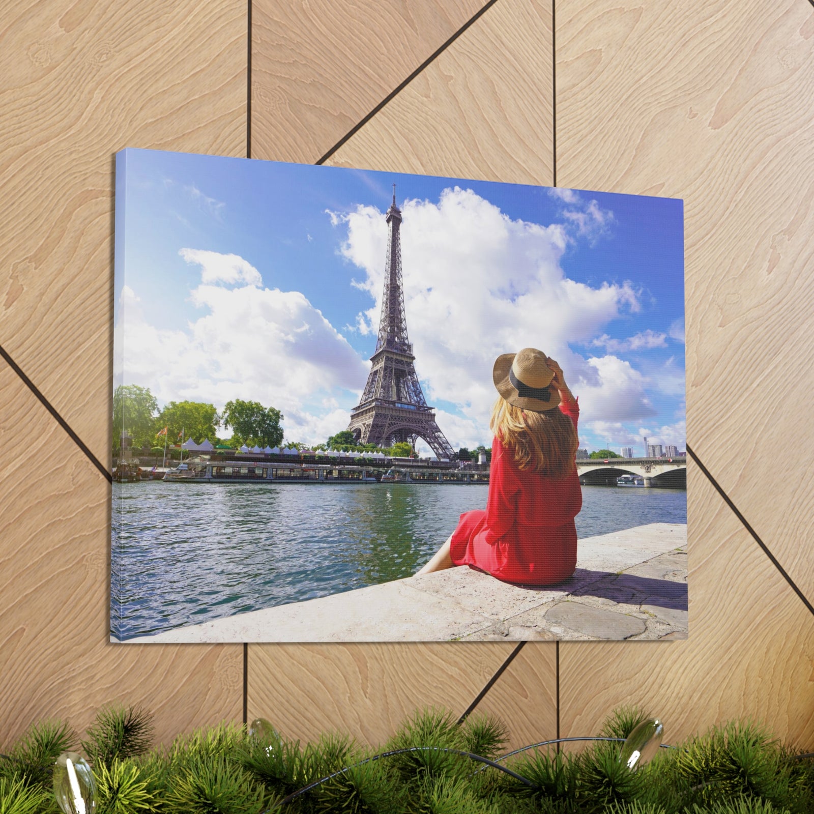Eiffel Tower Sunrise Seine River Paris Skyline Canvas Artwork High-Quality Breathtaking Stunning Cityscape for Home Decor Ready to Hang-Express Your Love Gifts