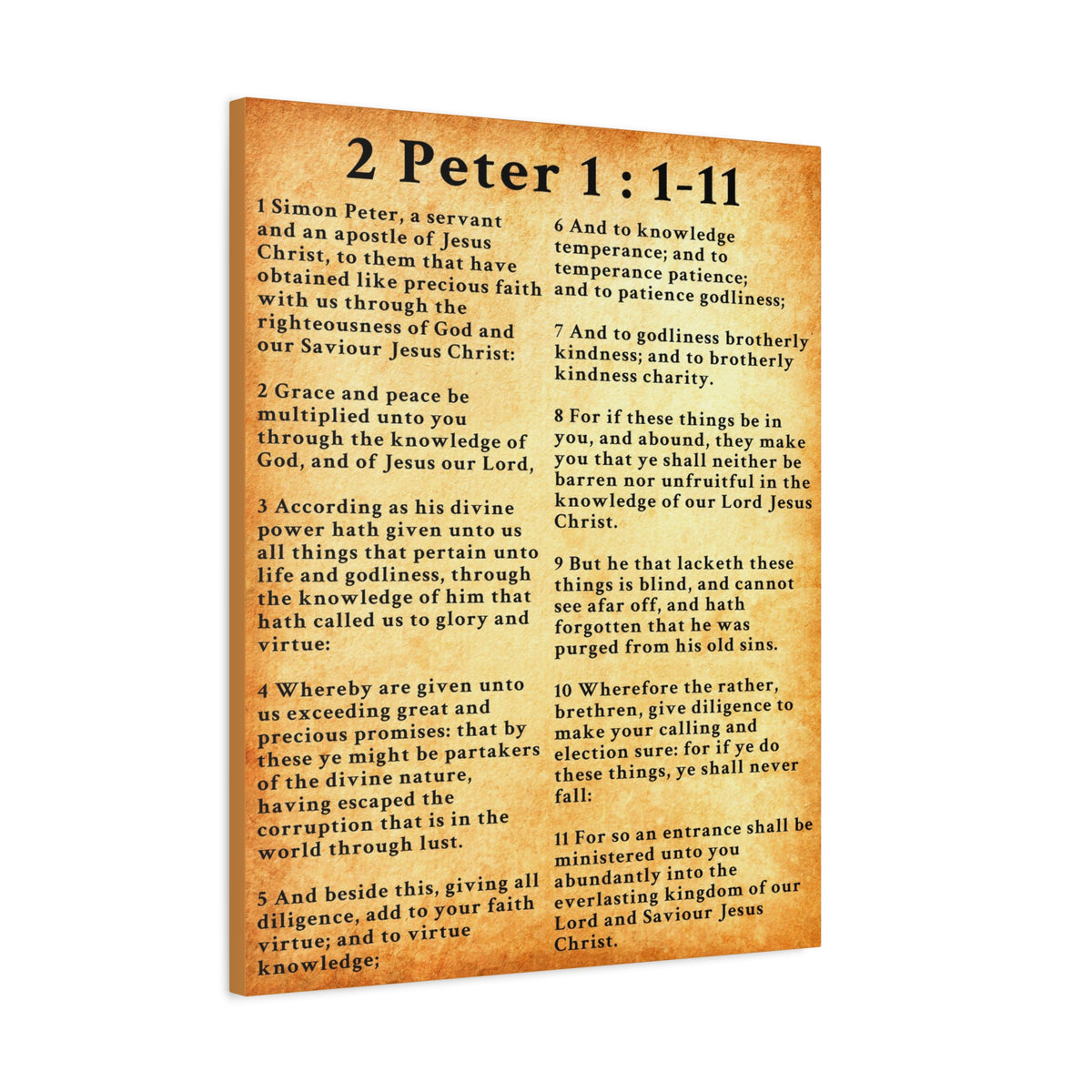 Scripture Walls 2 Peter 1:1-11 KJV Bible Verse Canvas Christian Wall Art Ready to Hang Unframed-Express Your Love Gifts