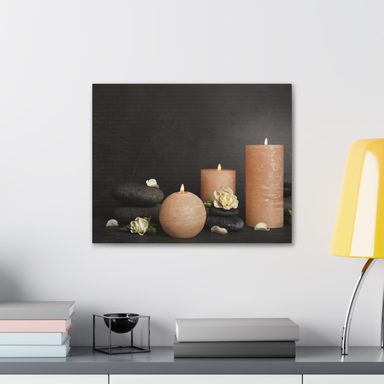 Spa Burning Candles Forest Floral Nature Photography Canvas Wall Art for Home Decor Ready-to-Hang-Express Your Love Gifts