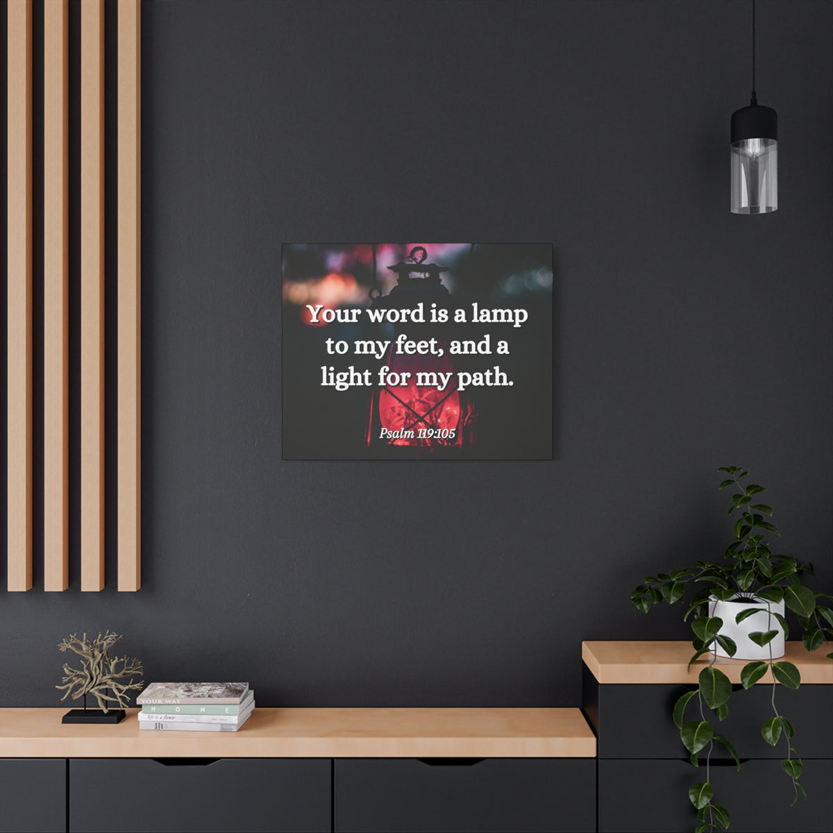 Scripture Canvas Your Words Is Lamp Psalm 119:105 Christian Wall Art Bible Verse Print Ready to Hang-Express Your Love Gifts