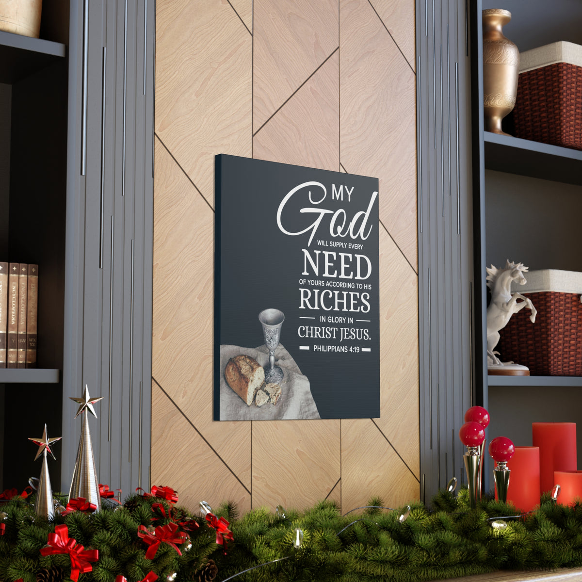 Bible Verse Canvas My God Need Riches Philippians 4:19 Wall Art Christian Home Decor-Express Your Love Gifts