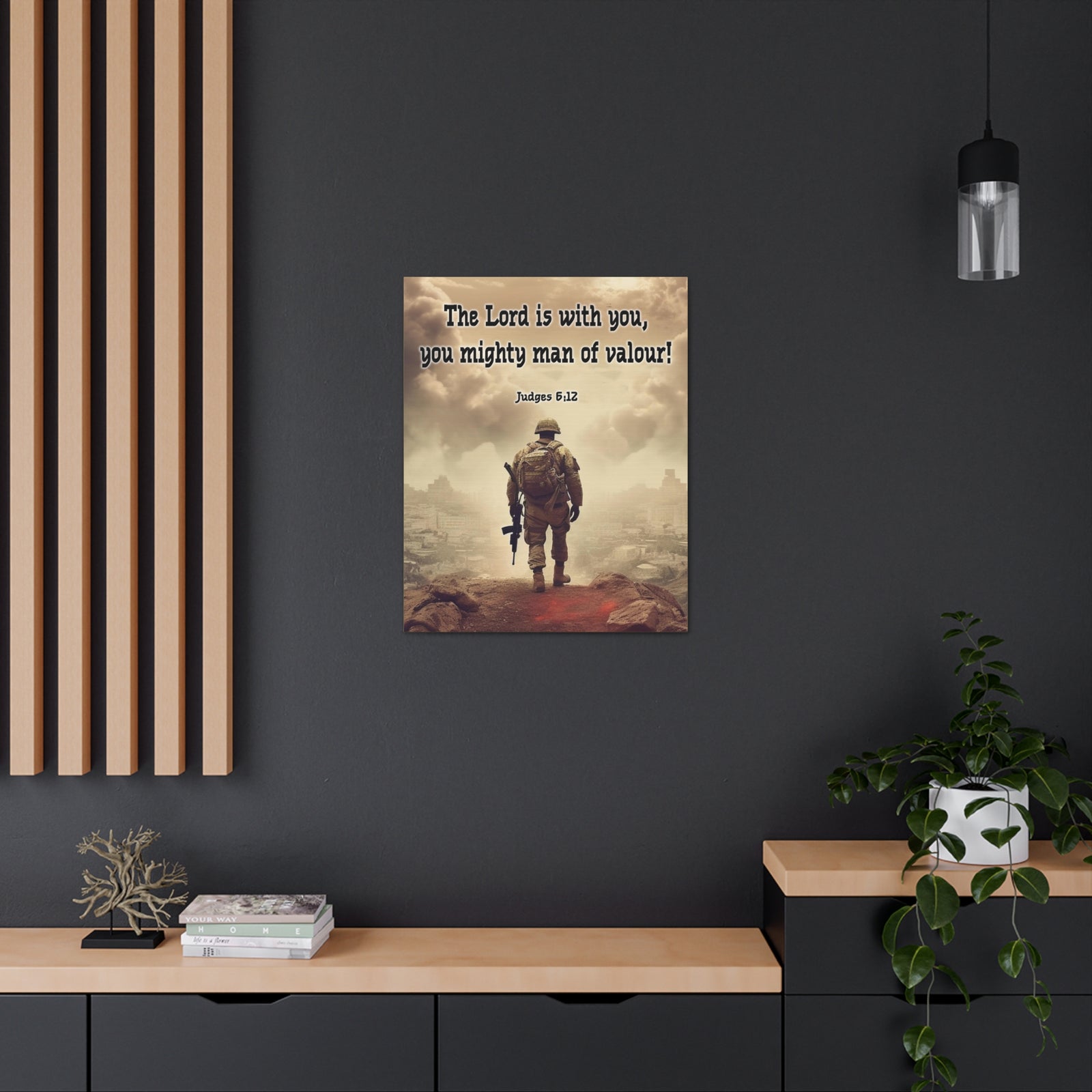 Scripture Walls Divine Valor: A Soldier's Journey Judges 6:12 Christian Wall Art Print Ready to Hang Unframed-Express Your Love Gifts