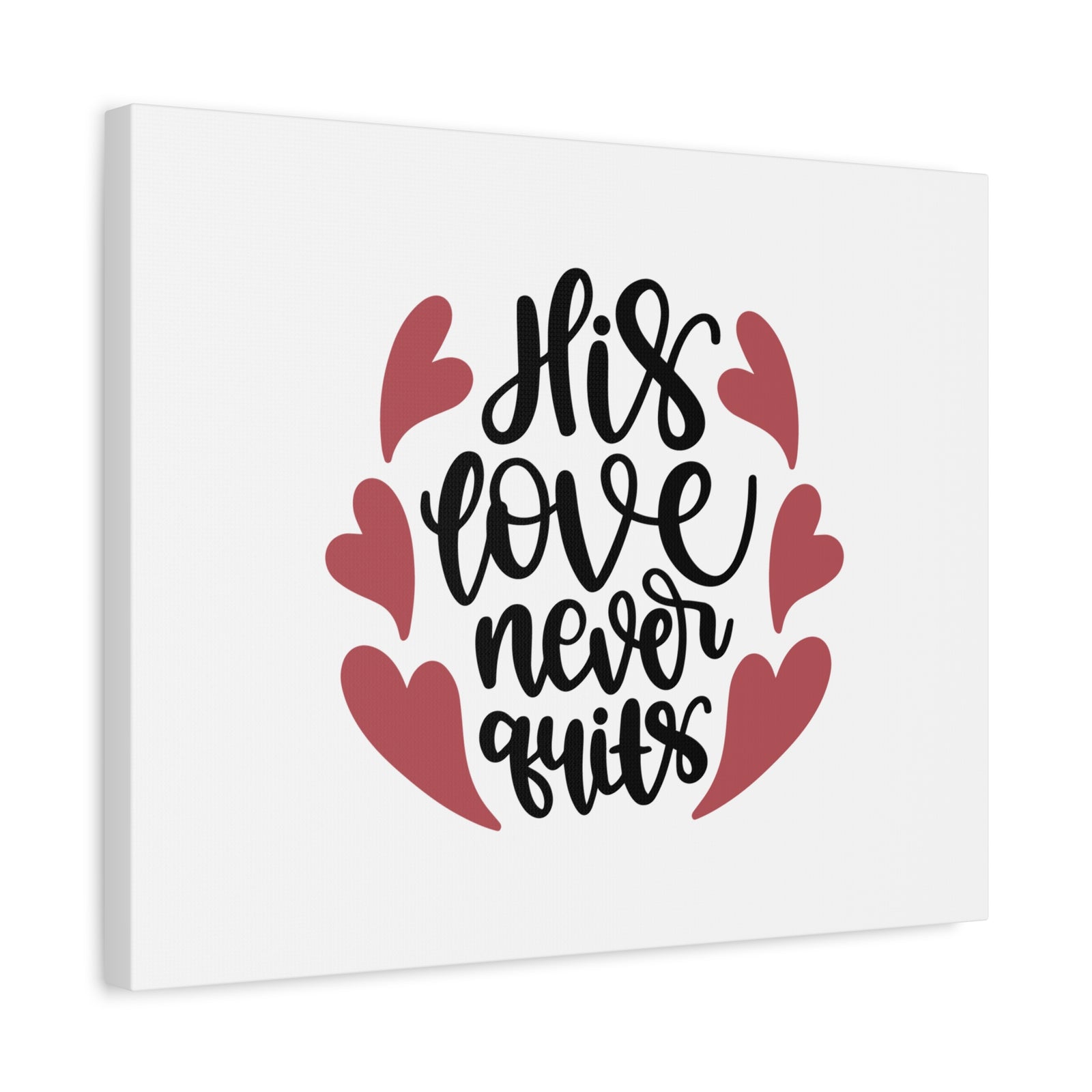 Scripture Canvas His Love Never Quits Psalms 136:26 Christian Wall Art Bible Verse Print Ready to Hang-Express Your Love Gifts