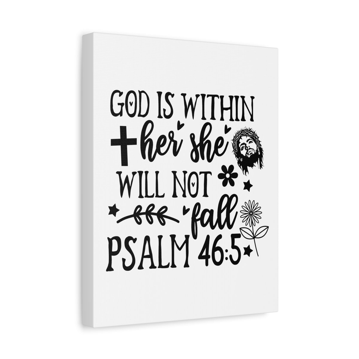 Scripture Walls Psalm 46:5 God is Within Her Bible Verse Canvas Christian Wall Art Ready to Hang Unframed-Express Your Love Gifts