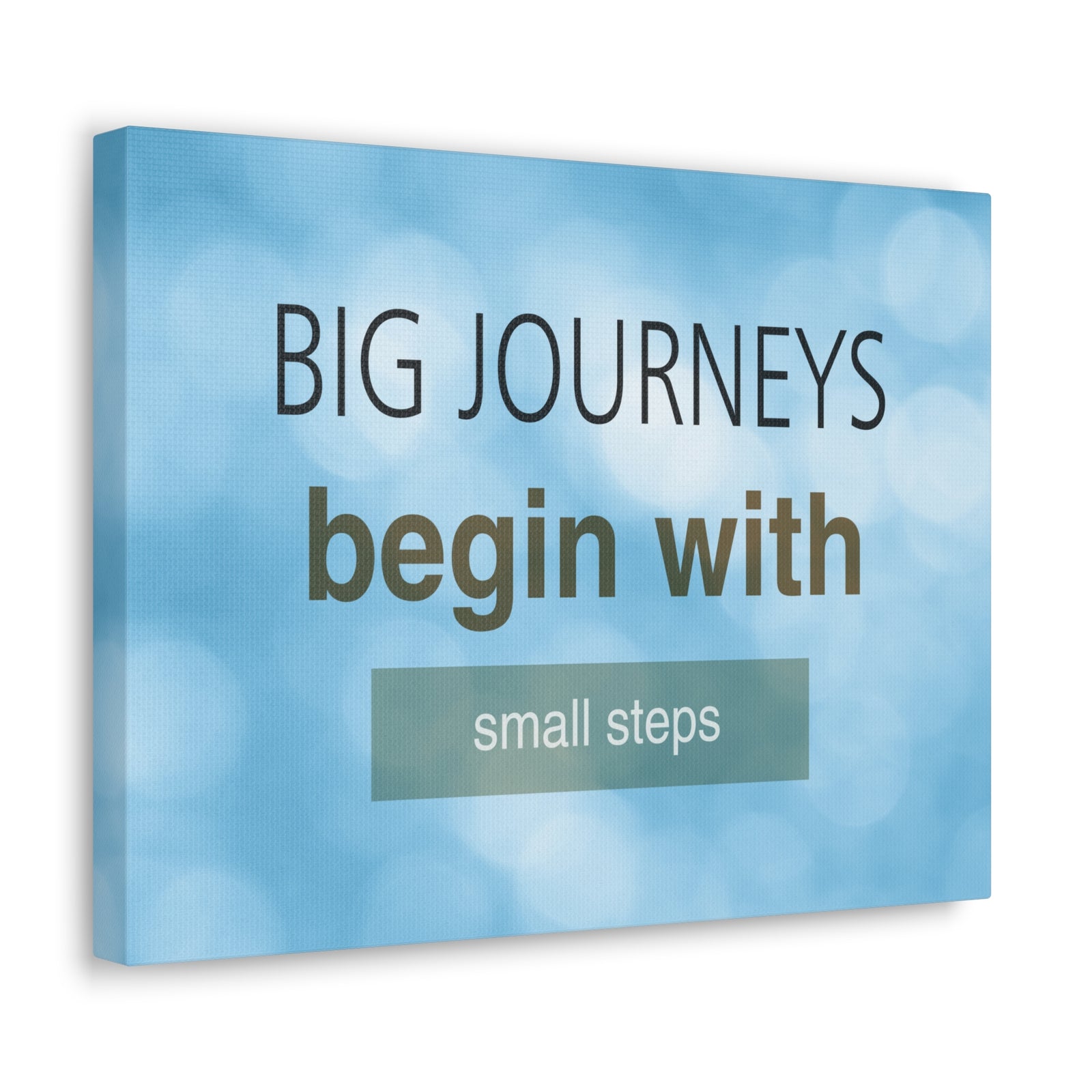 Inspirational Quote Canvas Big Journey's Begin With Motivational Print Ready to Hang Artwork-Express Your Love Gifts