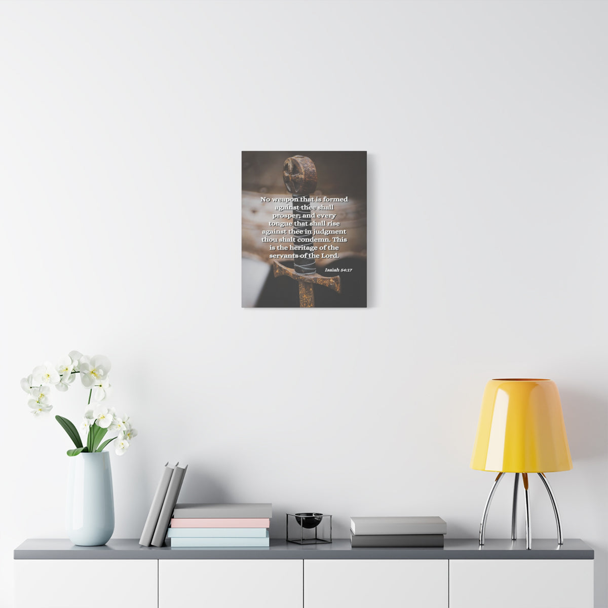 Scripture Walls No Weapon Isaiah 54:17 Bible Verse Canvas Christian Wall Art Ready to Hang-Express Your Love Gifts