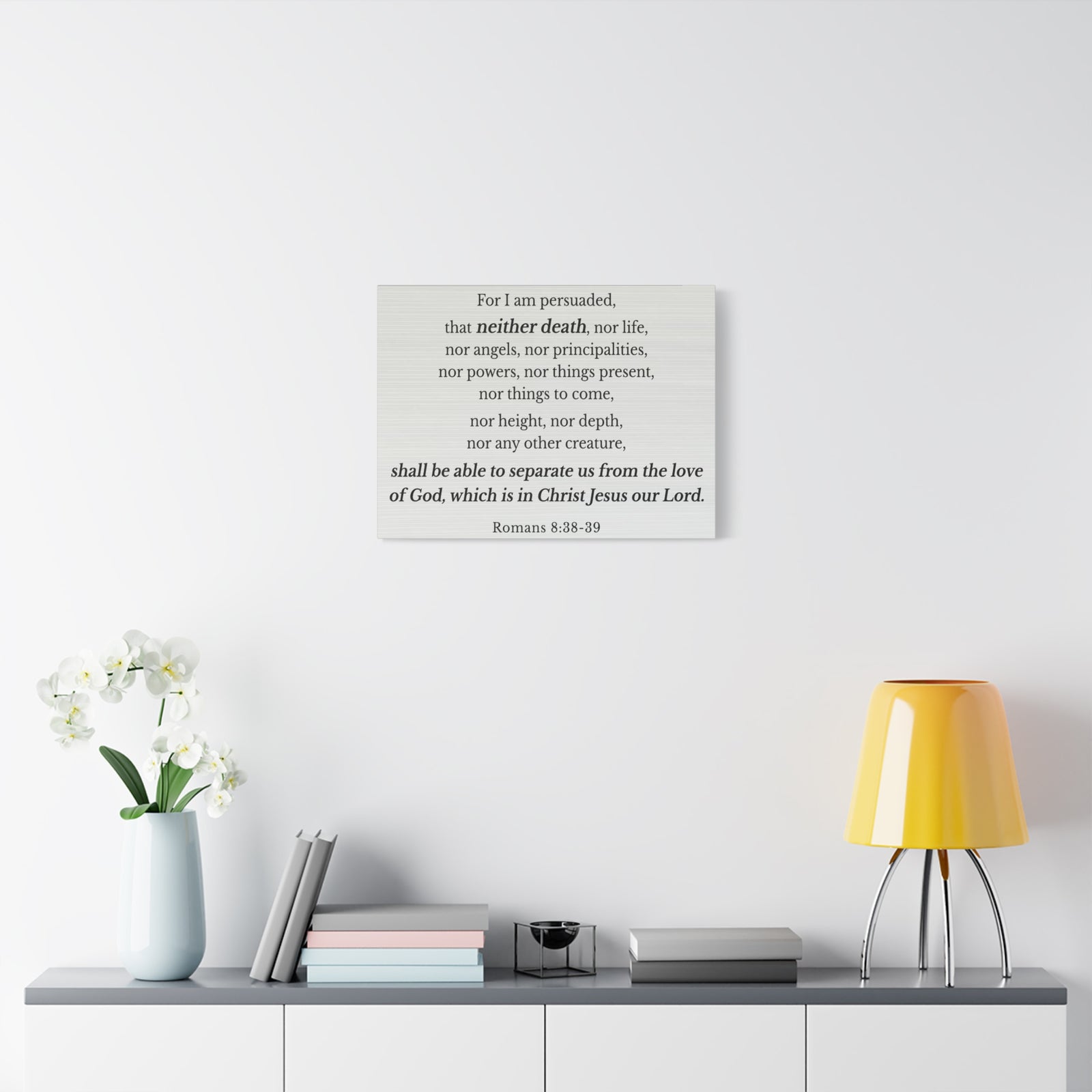 Scripture Walls Romans 8:38-39 Nothing Can Separate Us Bible Verse Canvas Christian Wall Art Ready to Hang Unframed-Express Your Love Gifts