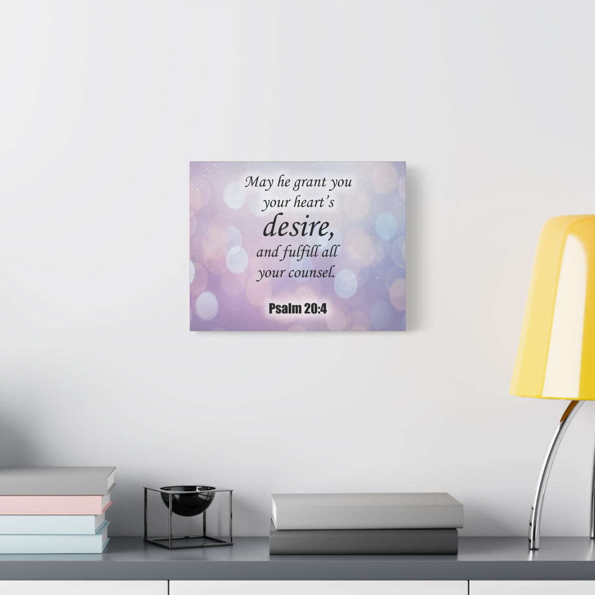 Bible Verse Canvas Fulfill All Your Counsel Psalm 20:4 Christian Home Decor Scripture Art-Express Your Love Gifts