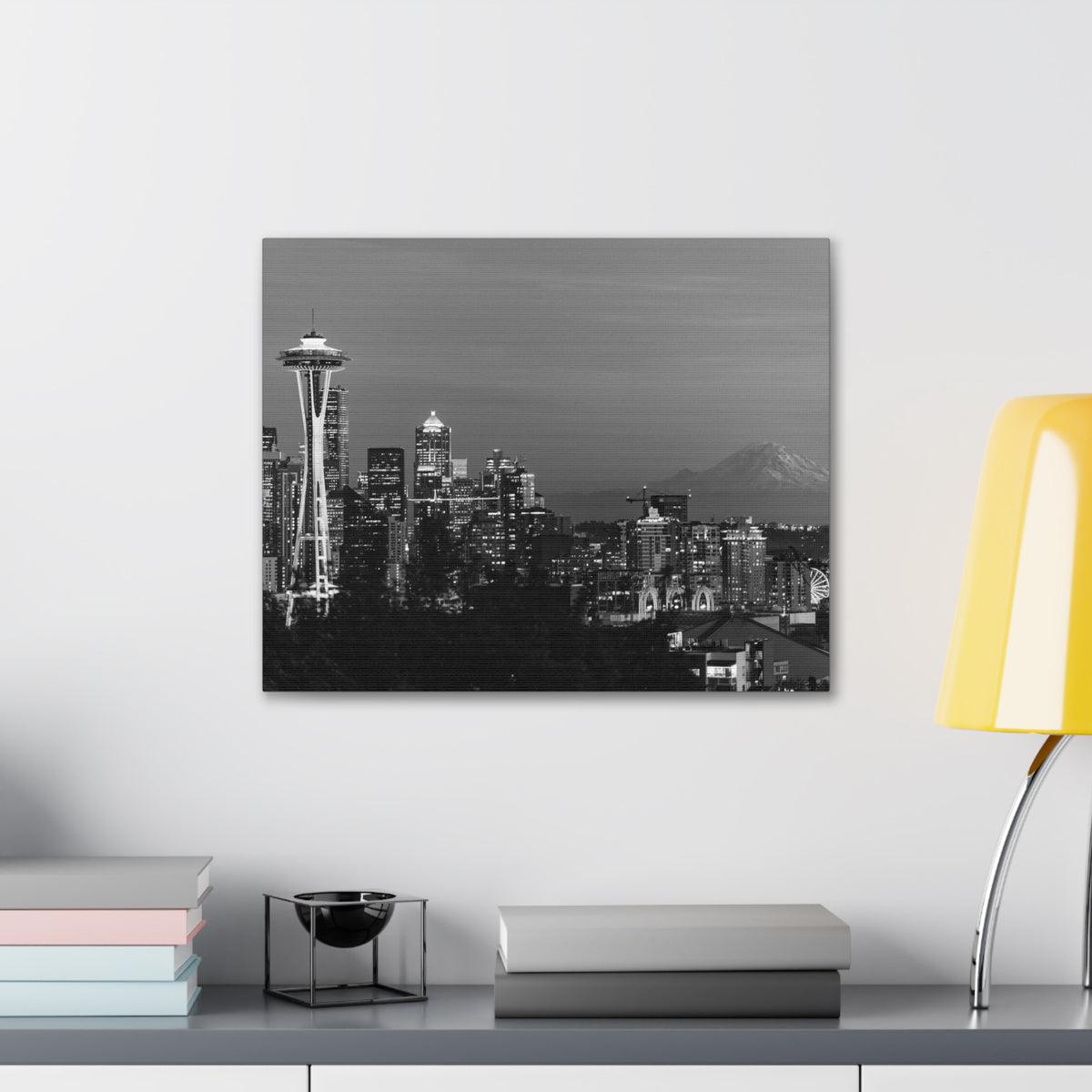 Seattle Black And White Skyline Canvas Artwork High-Quality Breathtaking Stunning Cityscape for Home Decor Ready to Hang-Express Your Love Gifts