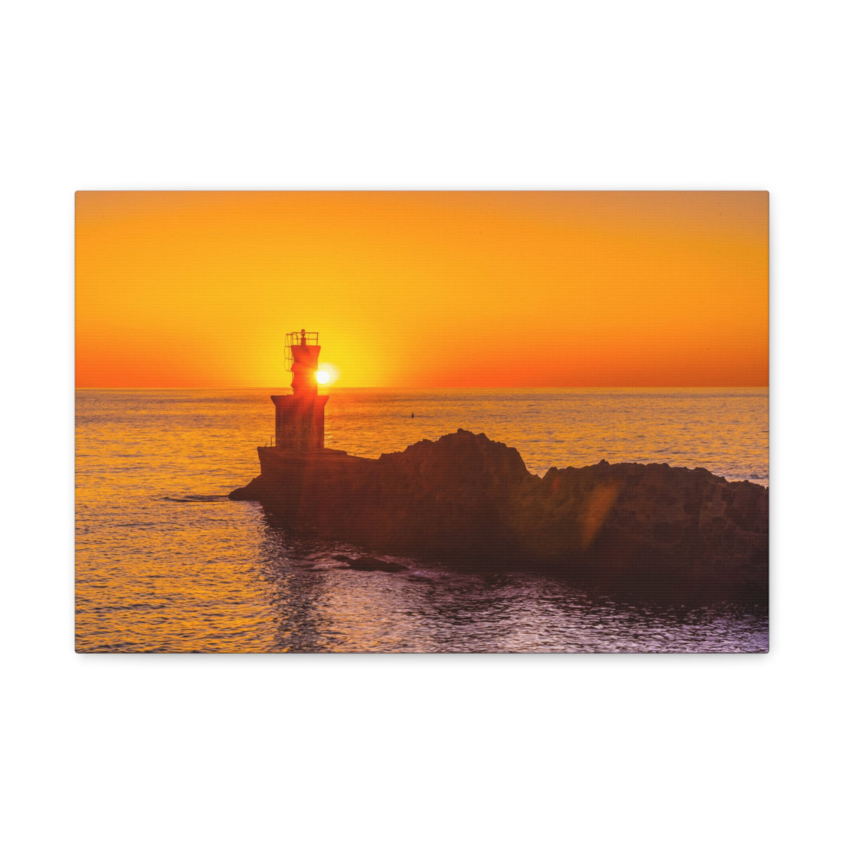Sun Lighthouse Sunset Forest Floral Nature Photography Canvas Wall Art for Home Decor Ready-to-Hang-Express Your Love Gifts