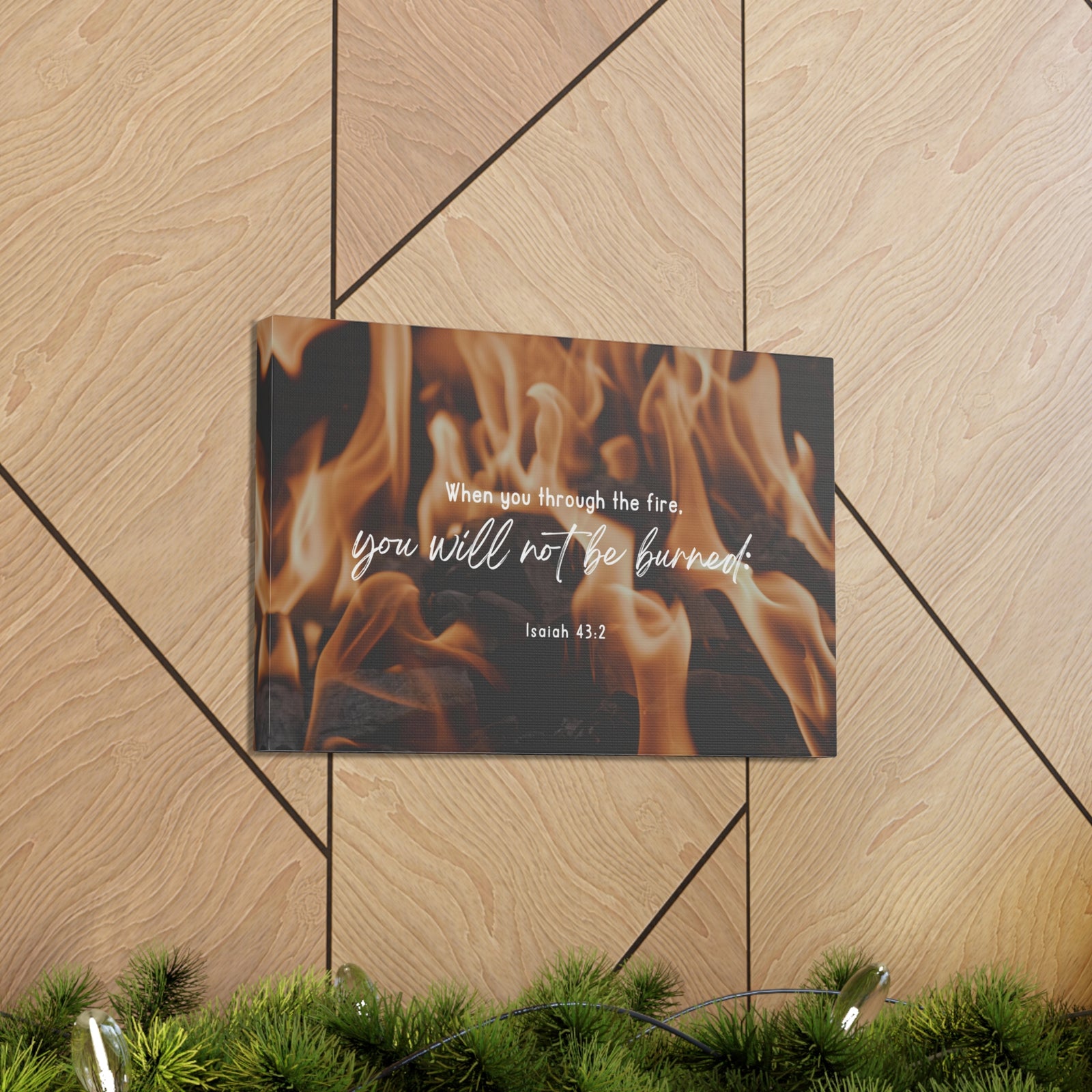 10 Scripture Walls Not Be Burned Isaiah 43:2 Bible Verse Canvas Christian Wall Art Ready to Hang-Express Your Love Gifts