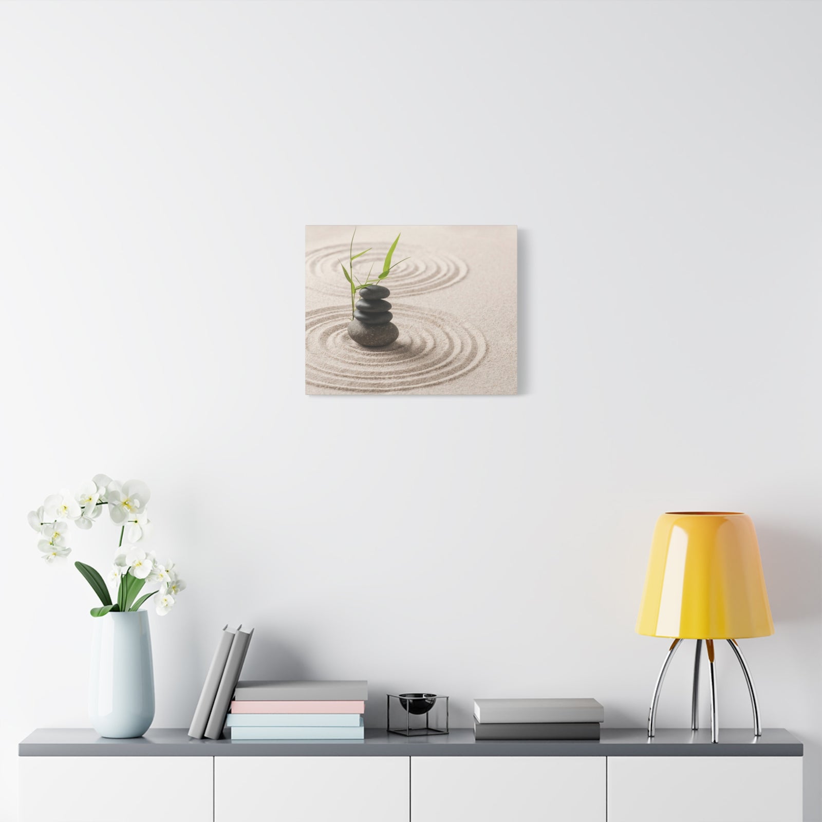 Zen Stones Sand Forest Floral Nature Photography Canvas Wall Art for Home Decor Ready-to-Hang-Express Your Love Gifts