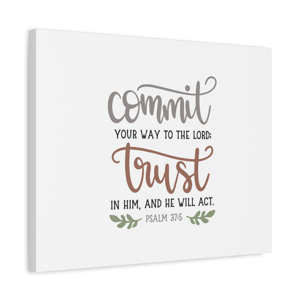 Scripture Canvas Your Way To The Lord Psalm 37:5 Christian Wall Art Bible Verse Print Ready to Hang-Express Your Love Gifts
