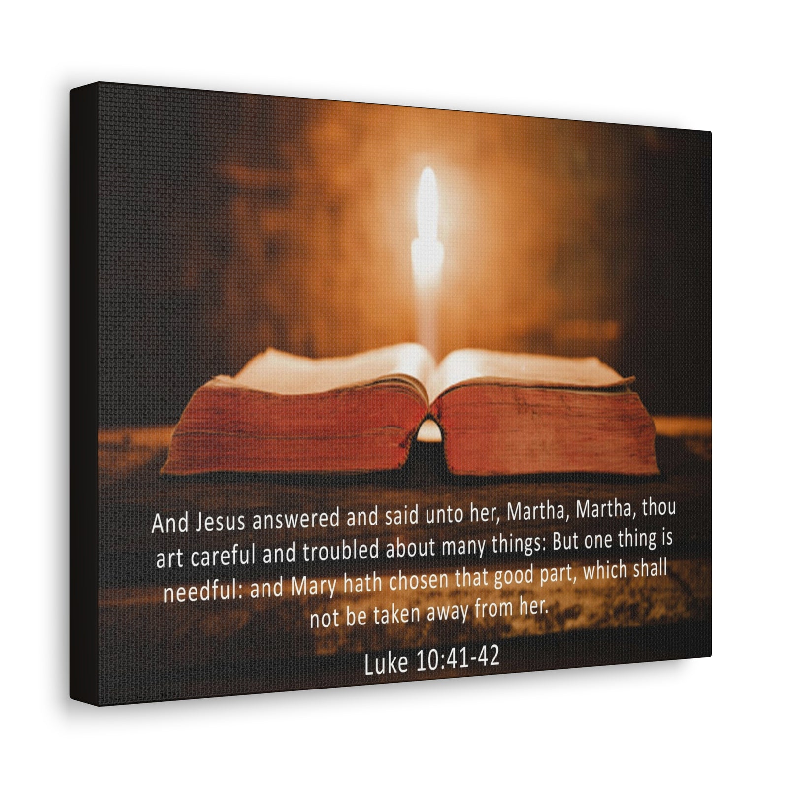 Scripture Walls Luke 10:41-42 Bible Verse Canvas Christian Wall Art Ready to Hang Unframed-Express Your Love Gifts