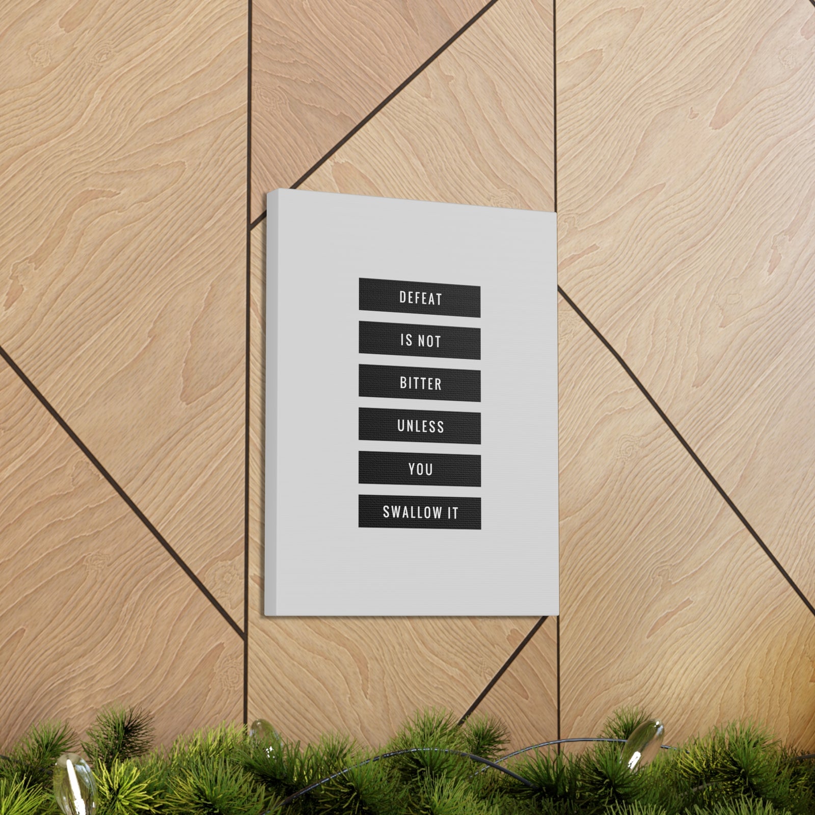 Inspirational Wall Art Defeat Is Not Bitter Motivation Wall Decor for Home Office Gym Inspiring Success Quote Print Ready to Hang-Express Your Love Gifts