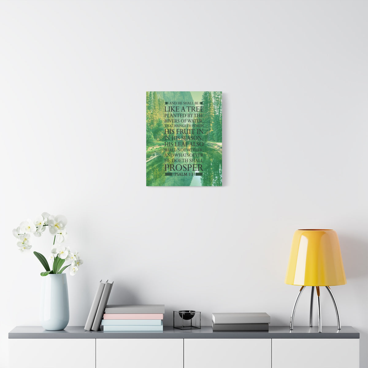 Scripture Canvas Like a Tree Psalm 1:3 Christian Wall Art Bible Verse Print Ready to Hang-Express Your Love Gifts